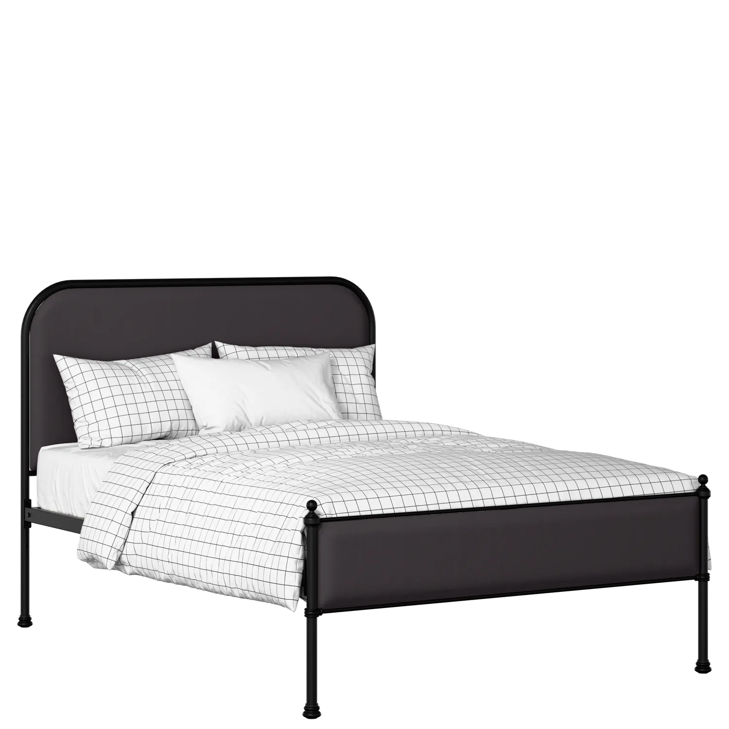 Bray Slim iron/metal upholstered bed in black with iron fabric