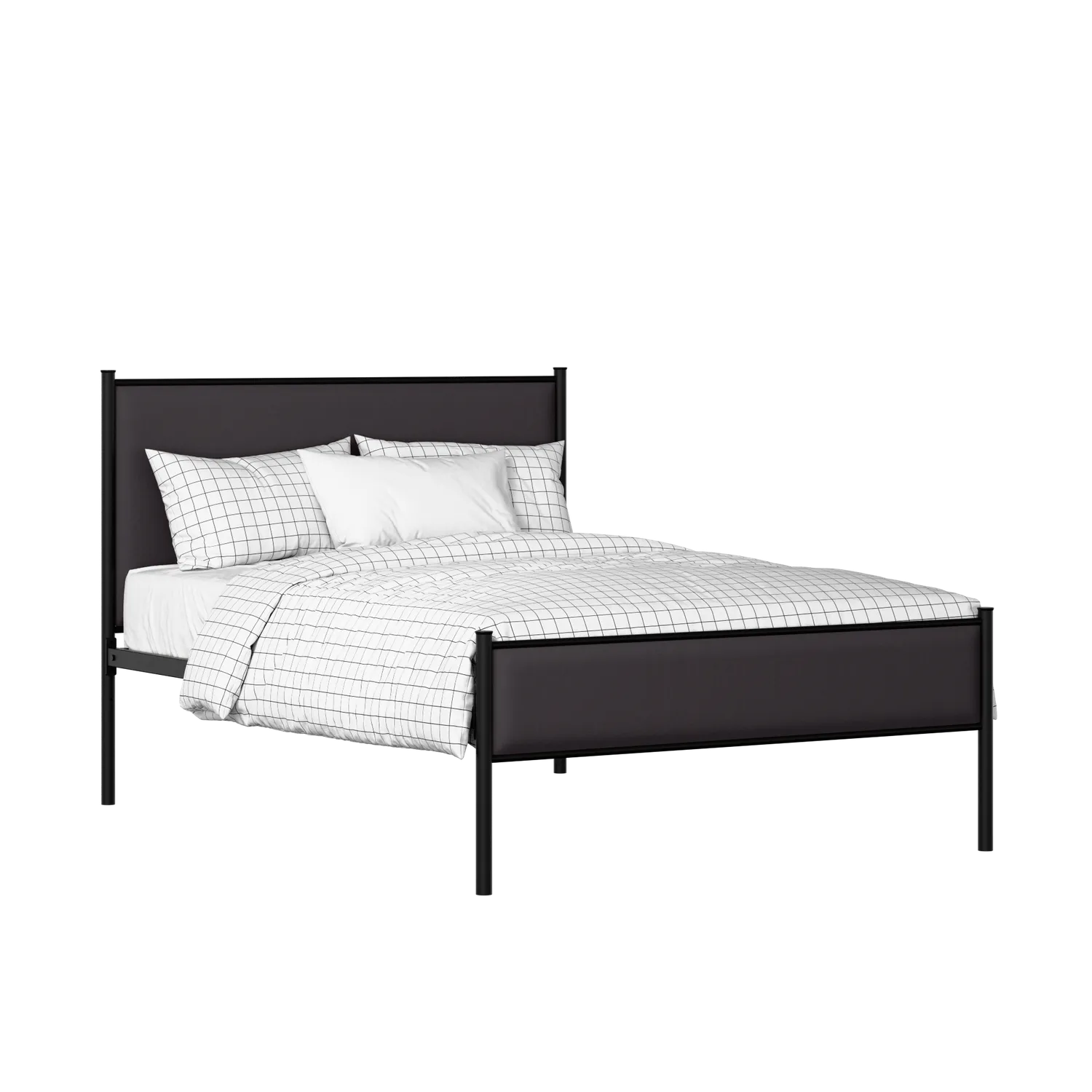 Brest Slim iron/metal upholstered bed in black with iron fabric