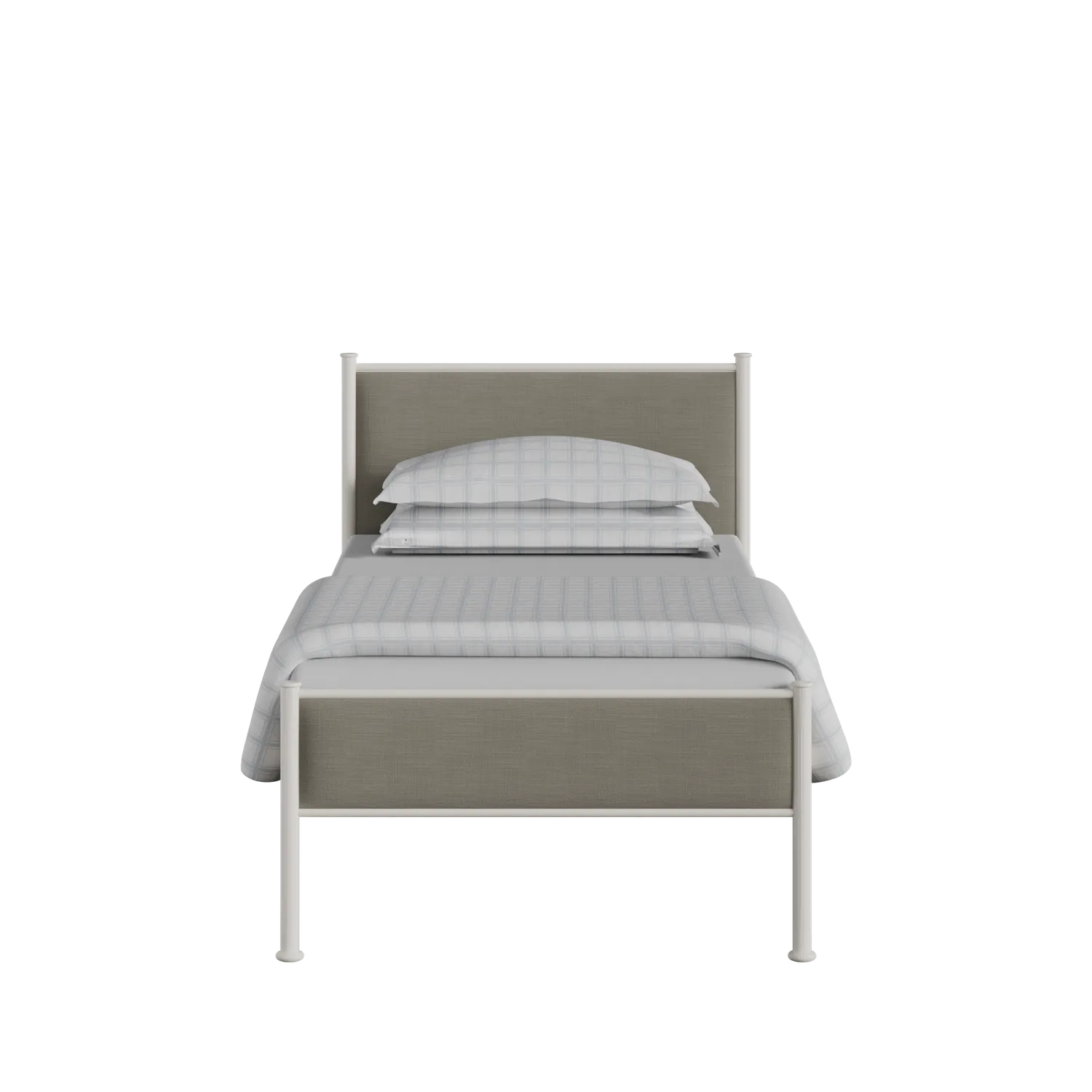 Brest iron/metal single bed in ivory