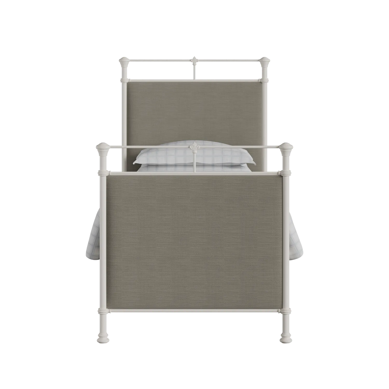 Lille iron/metal single bed in ivory