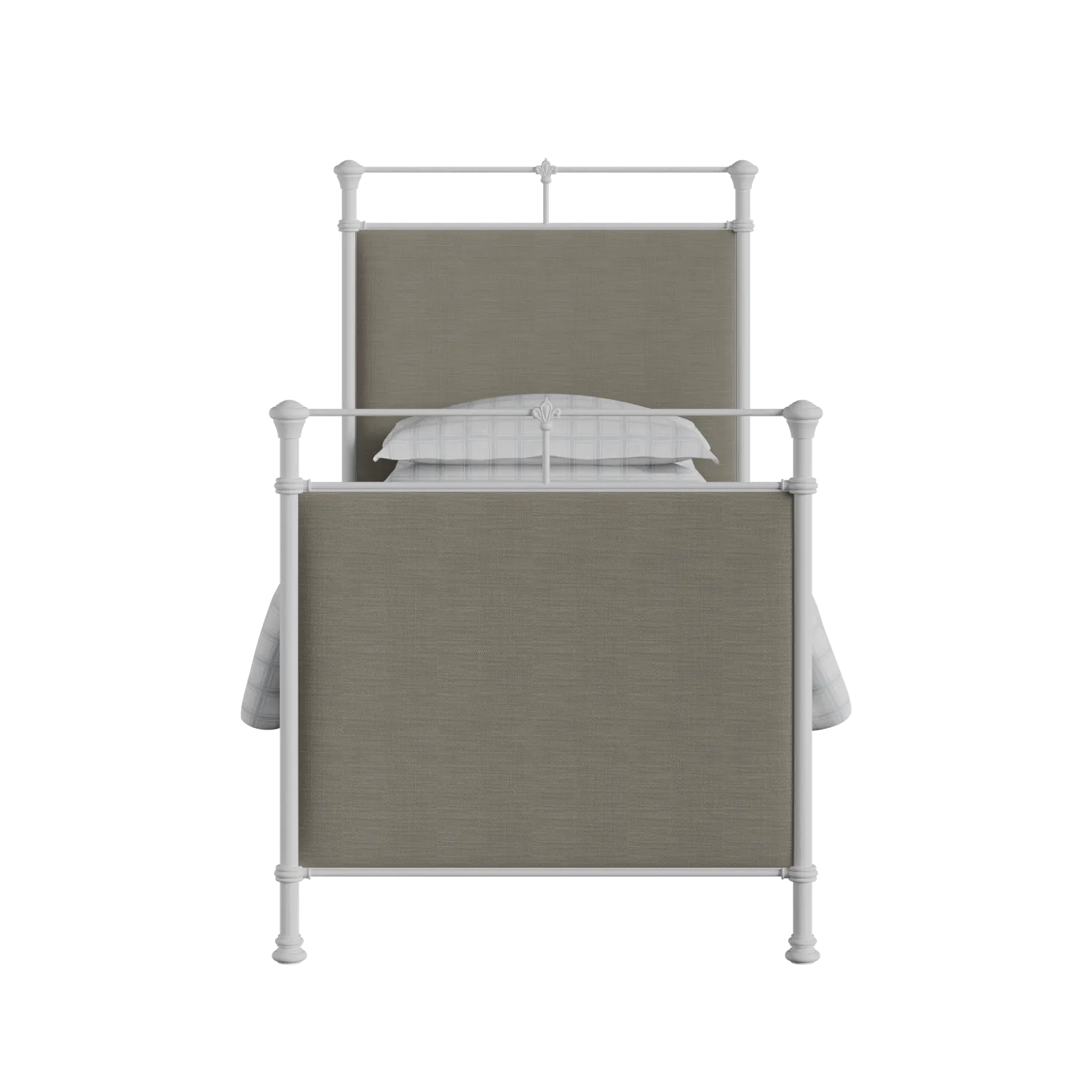 Lille iron/metal single bed in white