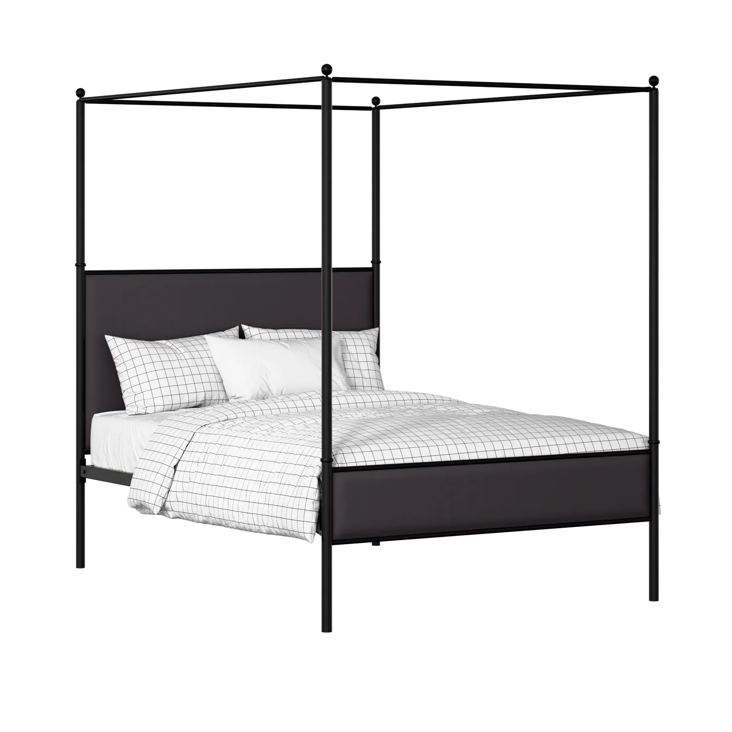 Reims Slim iron/metal upholstered bed in black with iron fabric