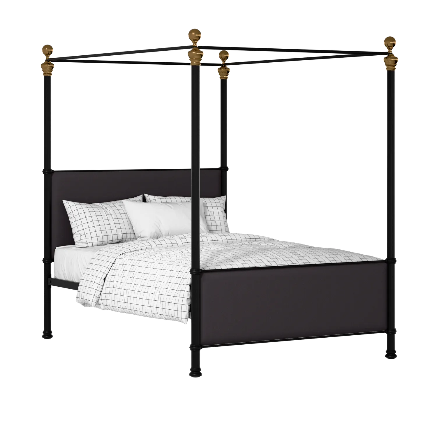 Riviere iron/metal upholstered bed in black with iron fabric