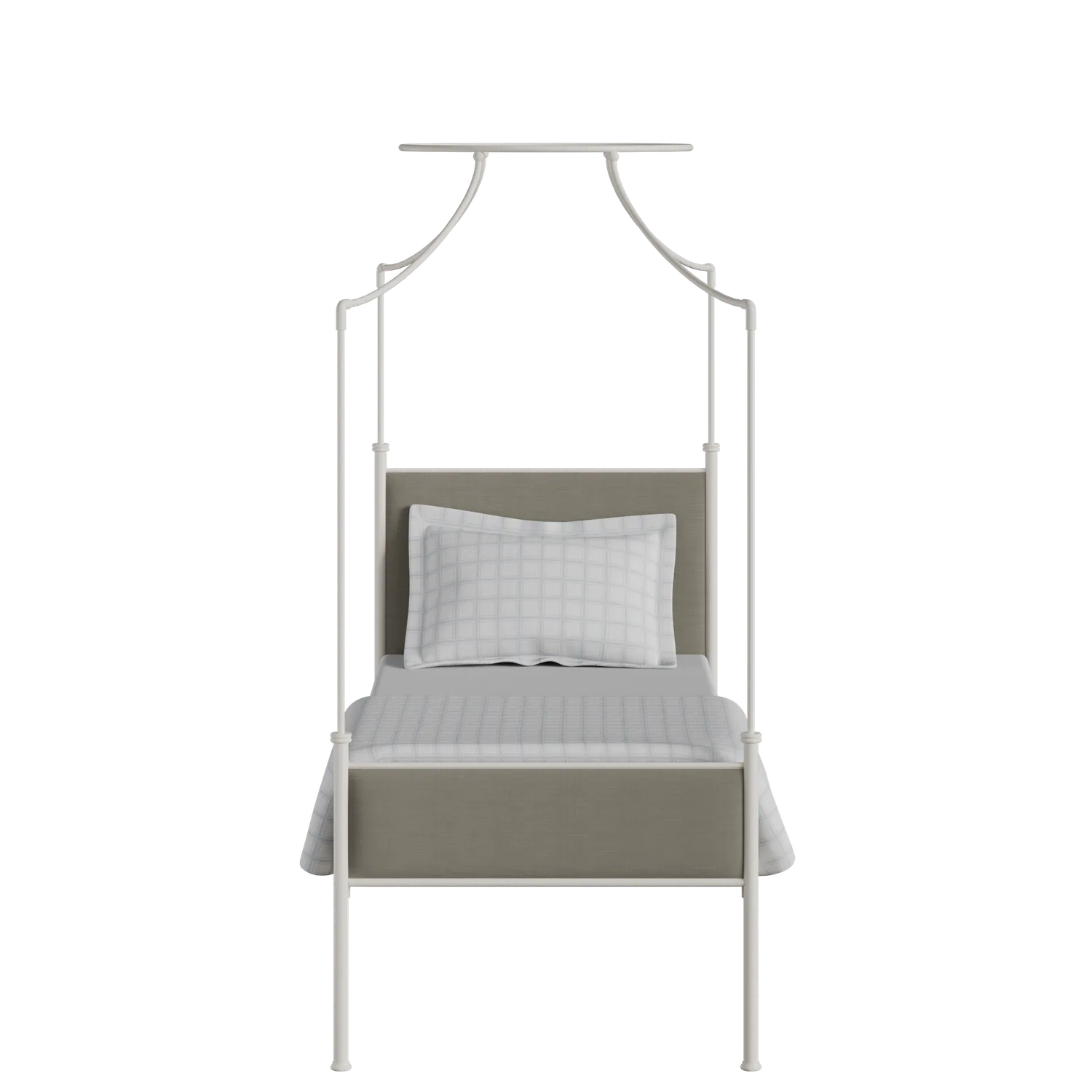 Waterloo iron/metal single bed in ivory