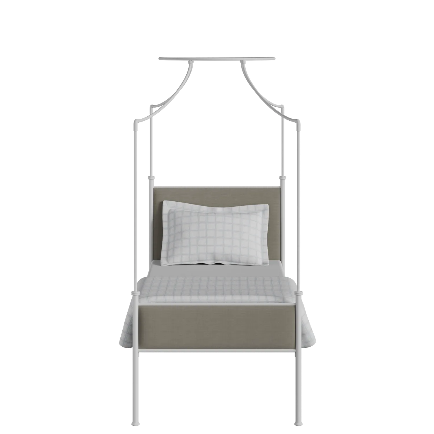 Waterloo iron/metal single bed in white