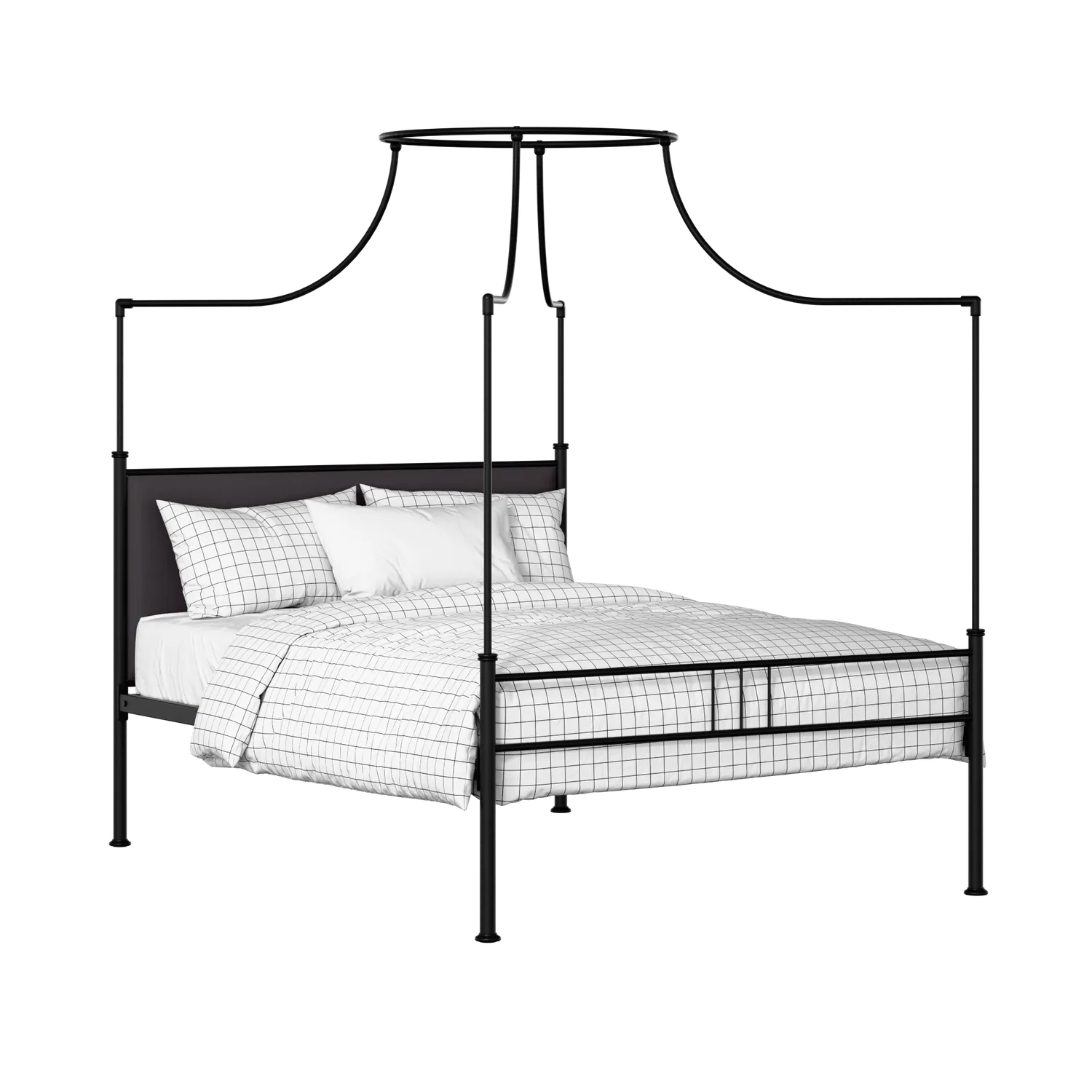 Waterloo Zero iron/metal upholstered bed in black with iron fabric