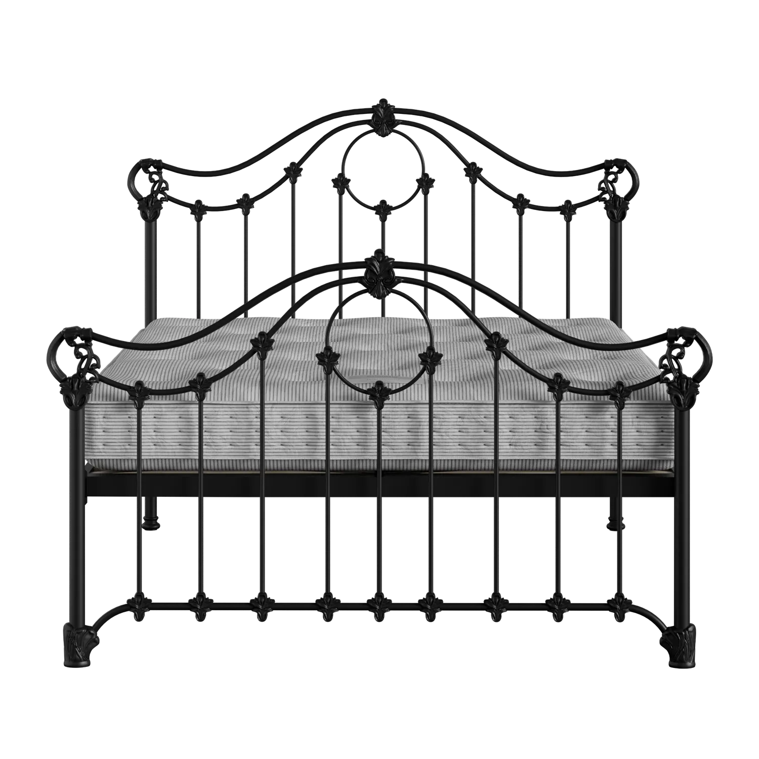 Alva cama de metal en negro con colchón