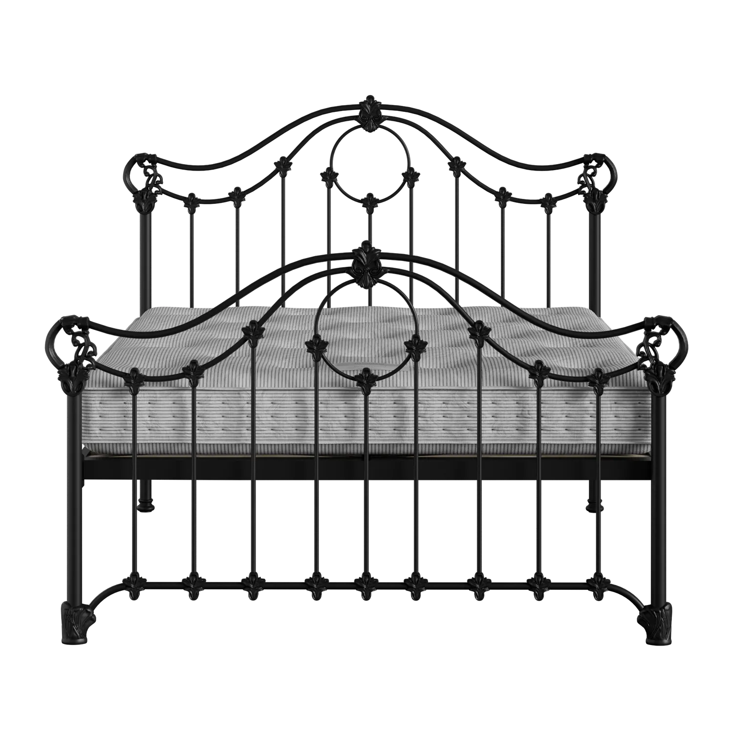 Alva iron/metal bed in black with Juno mattress