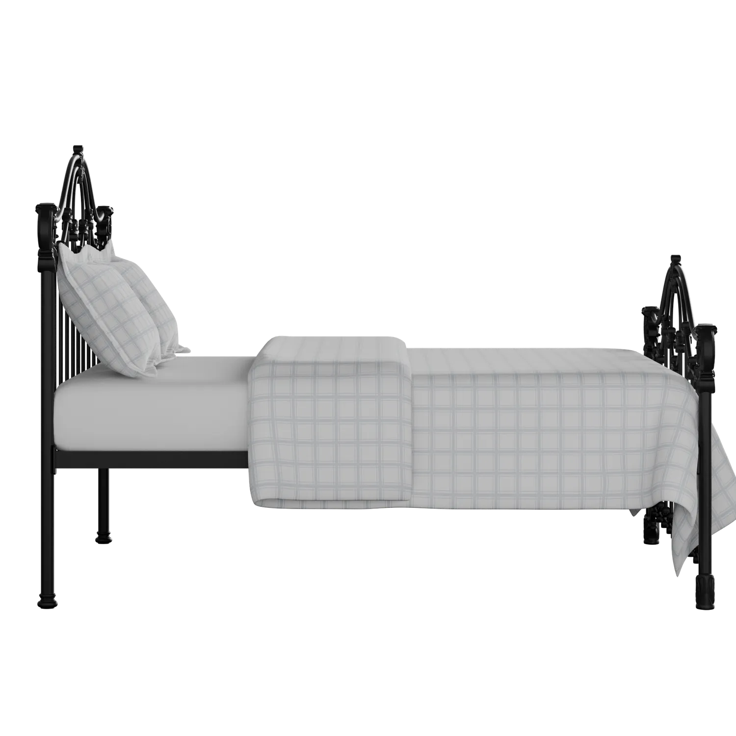 Alva cama de metal en negro con colchón