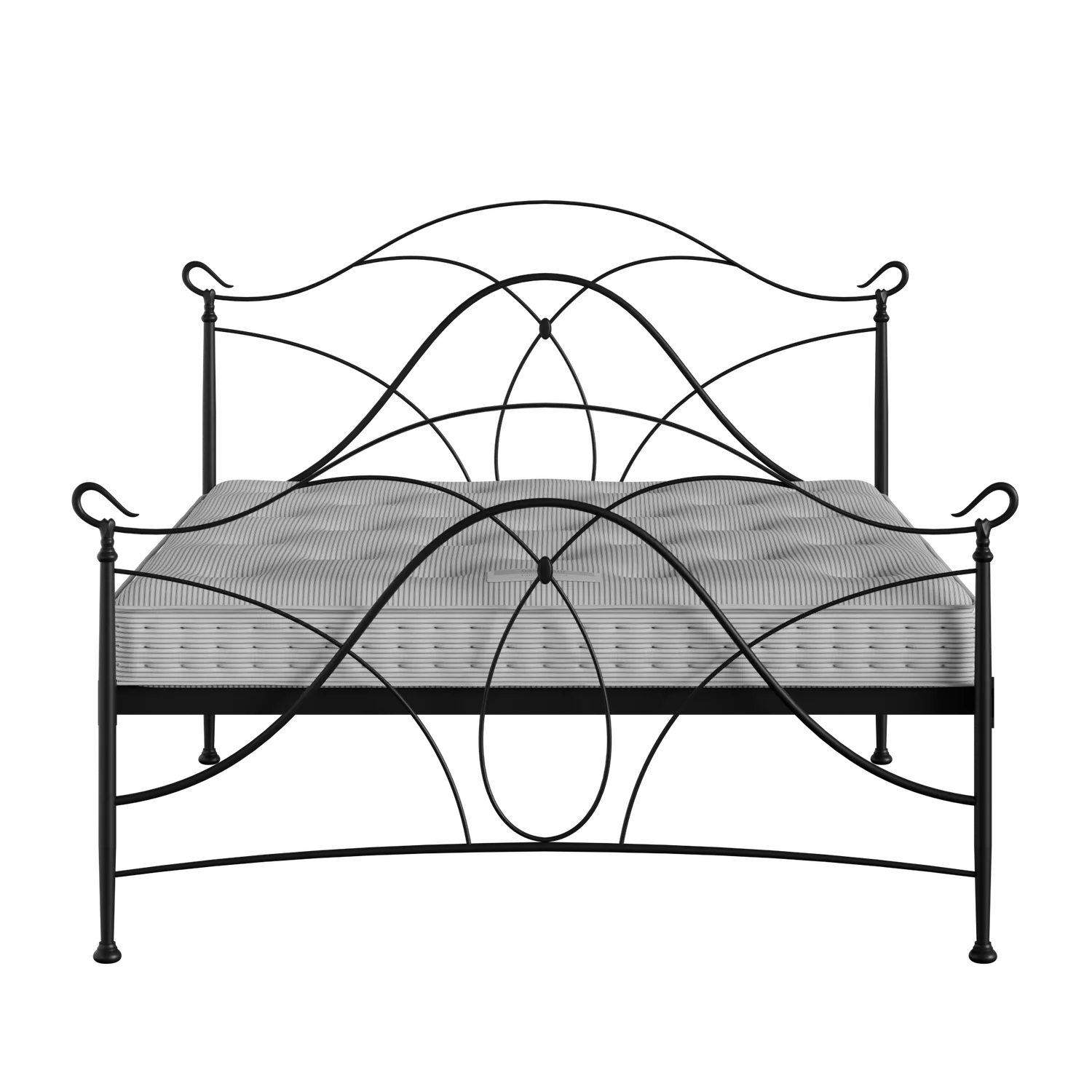 Ardo cama de metal en negro con colchón
