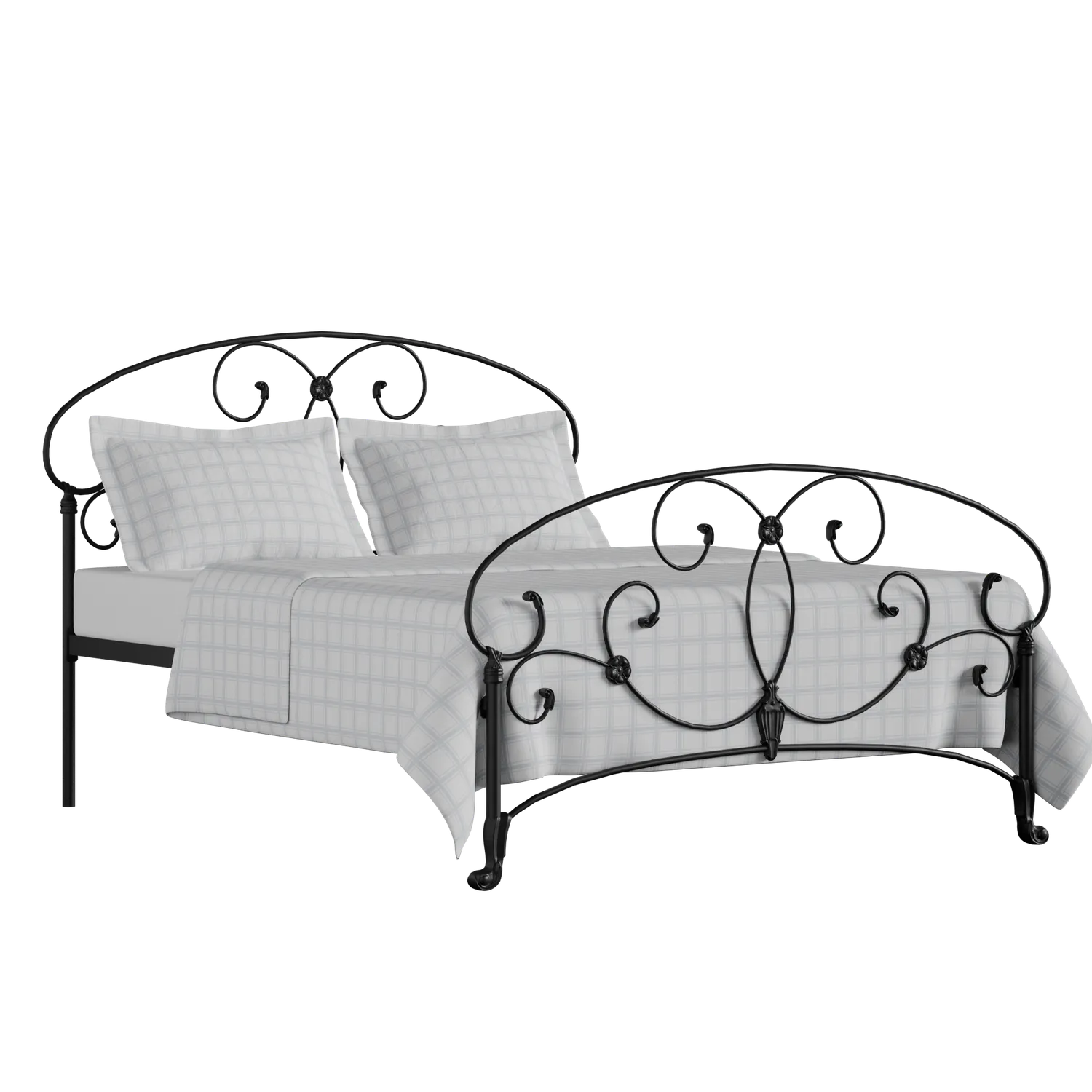 Arigna iron/metal bed in black with Juno mattress