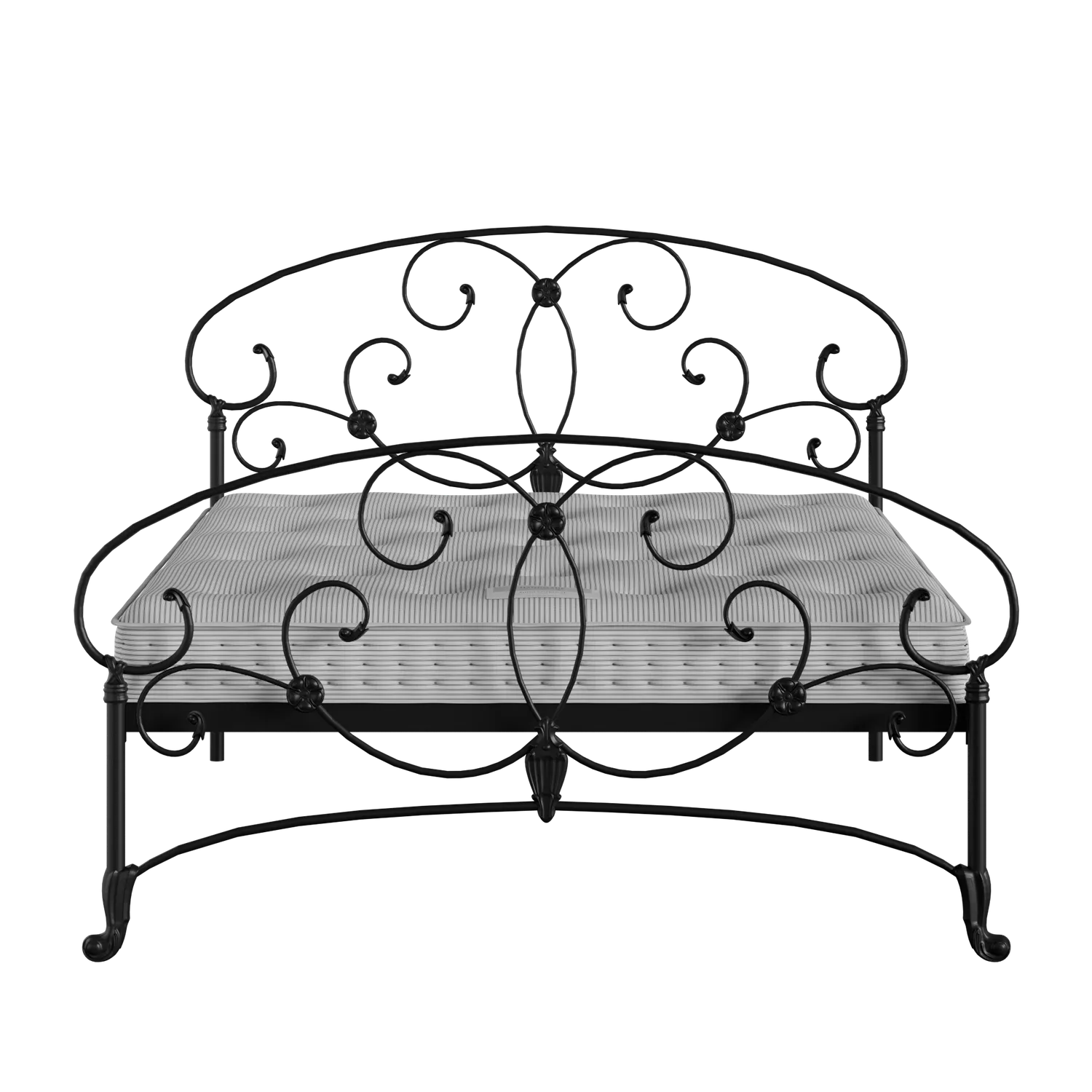 Arigna iron/metal bed in black with Juno mattress