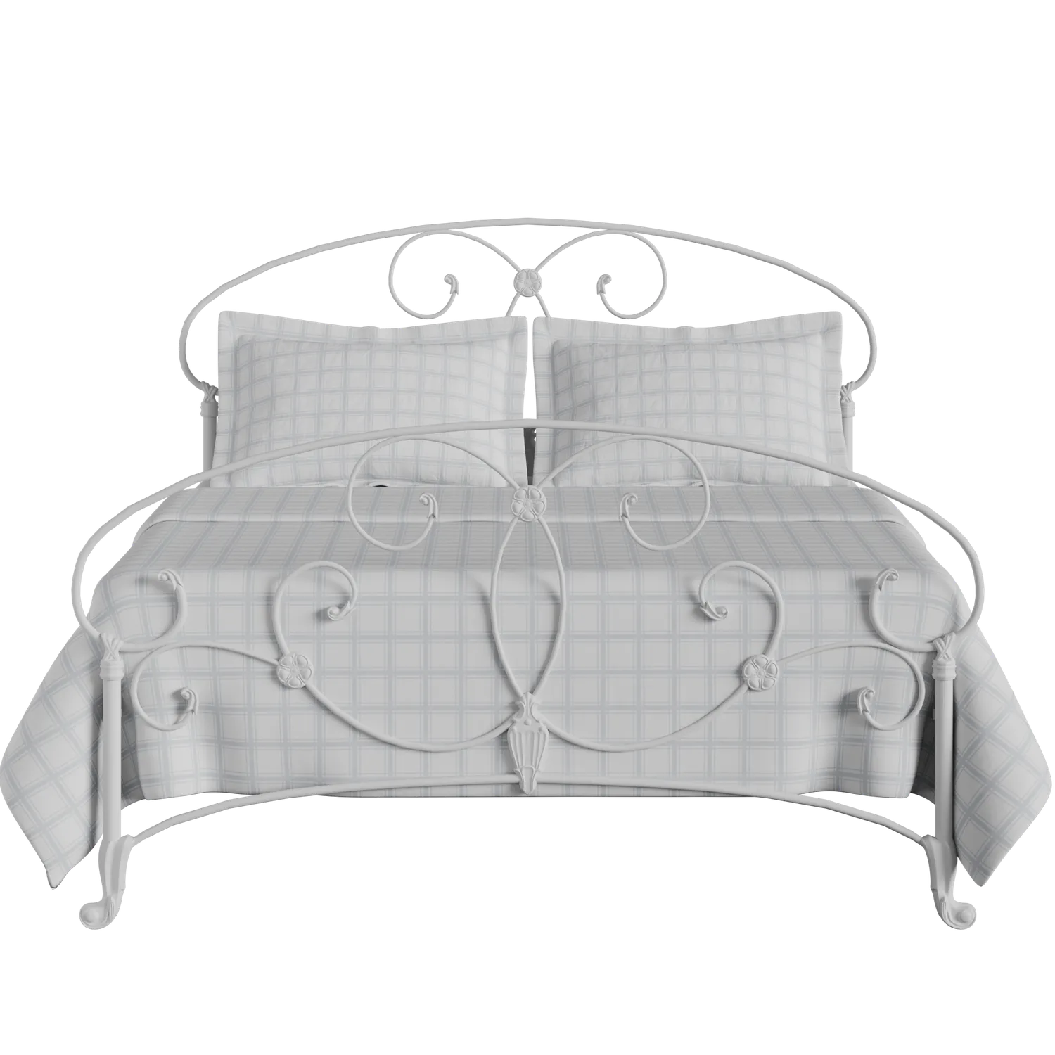 Arigna cama de metal en blanco