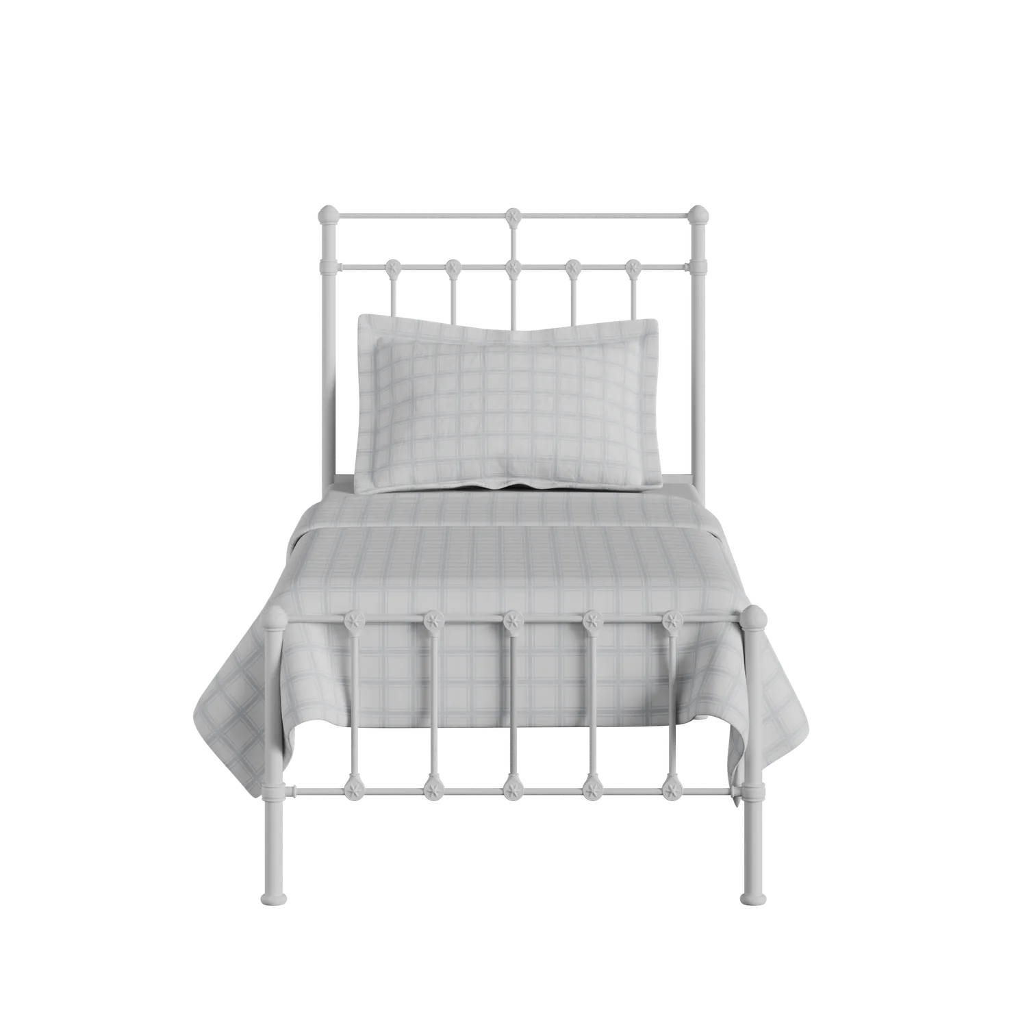 Ashley iron/metal single bed in white