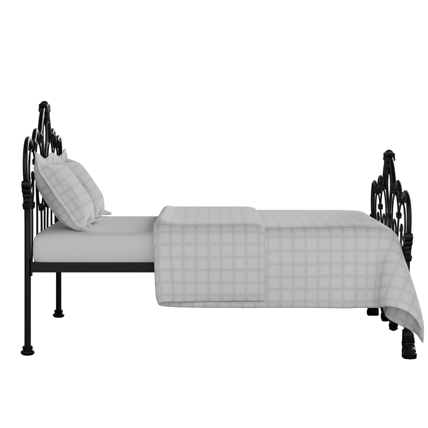 Athalone iron/metal bed in black with Juno mattress