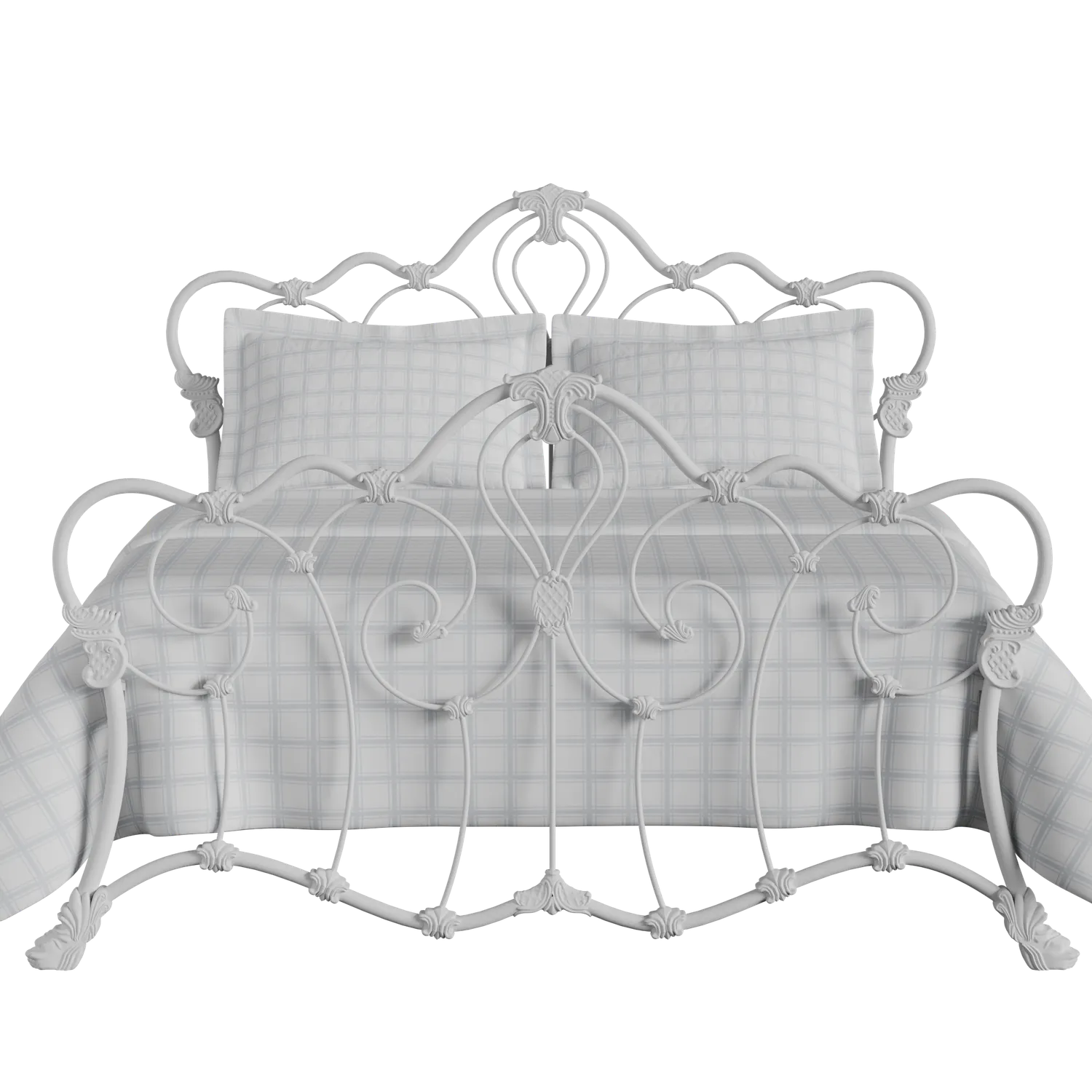 Athalone cama de metal en blanco