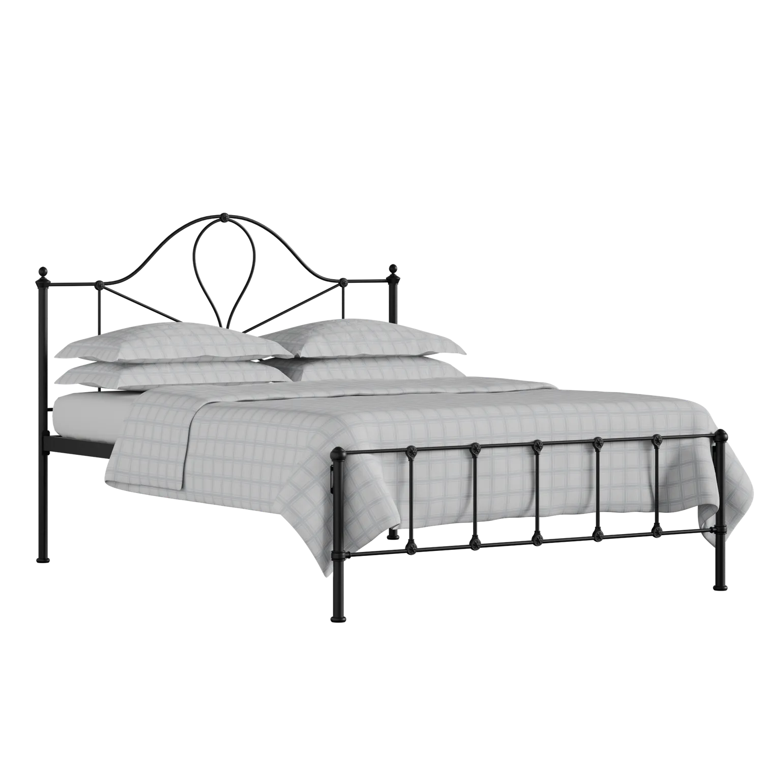 Athena iron/metal bed in black with Juno mattress