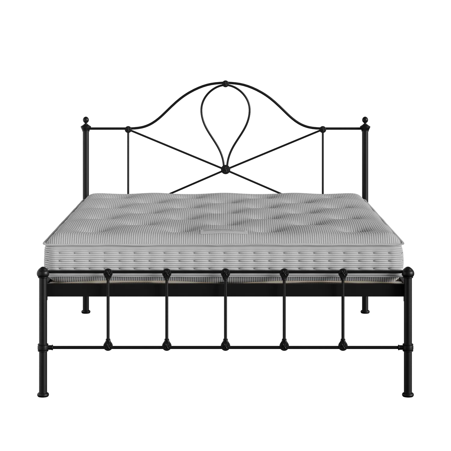 Athena cama de metal en negro con colchón