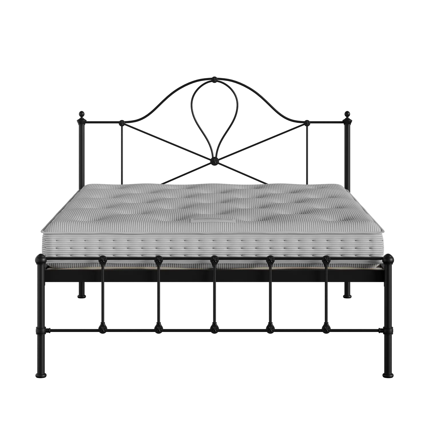 Athena iron/metal bed in black with Juno mattress