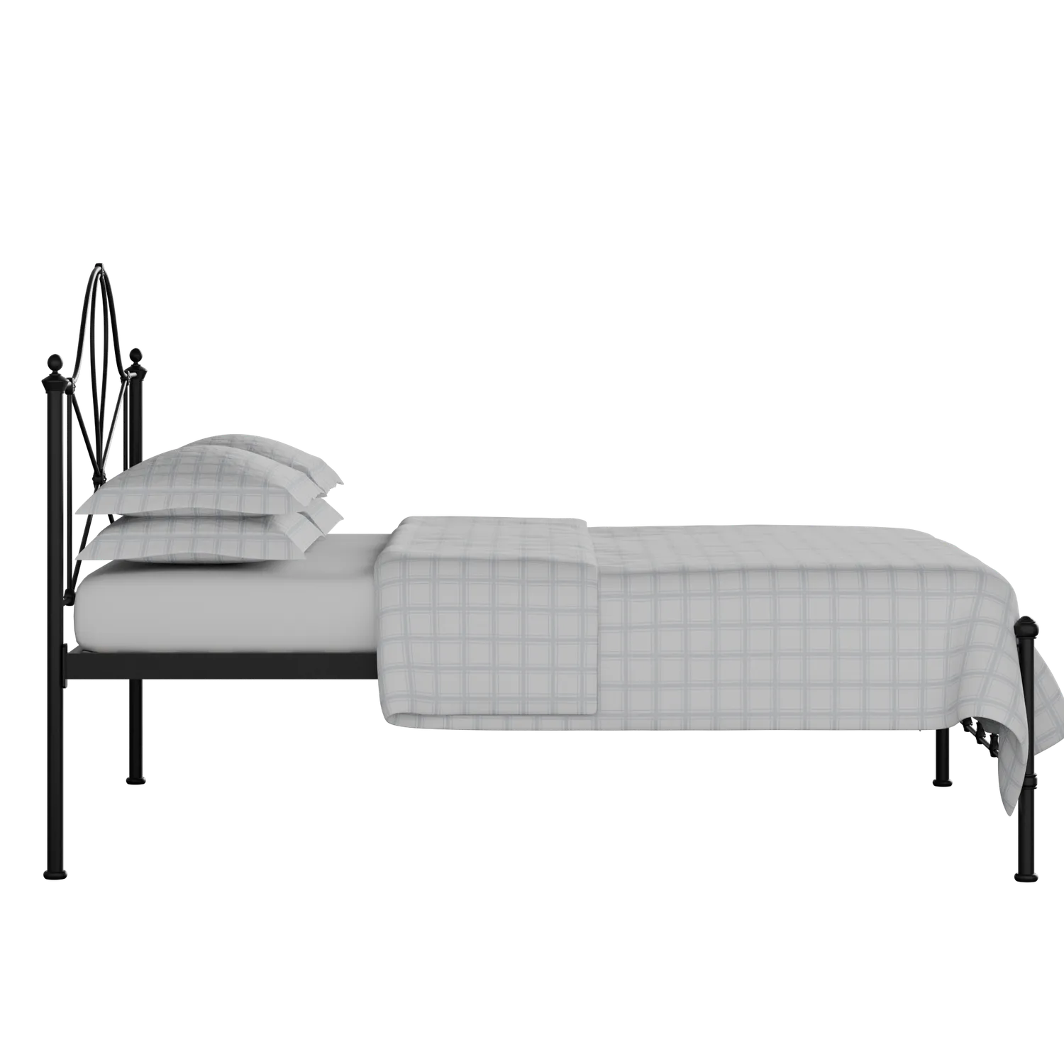 Athena iron/metal bed in black with Juno mattress