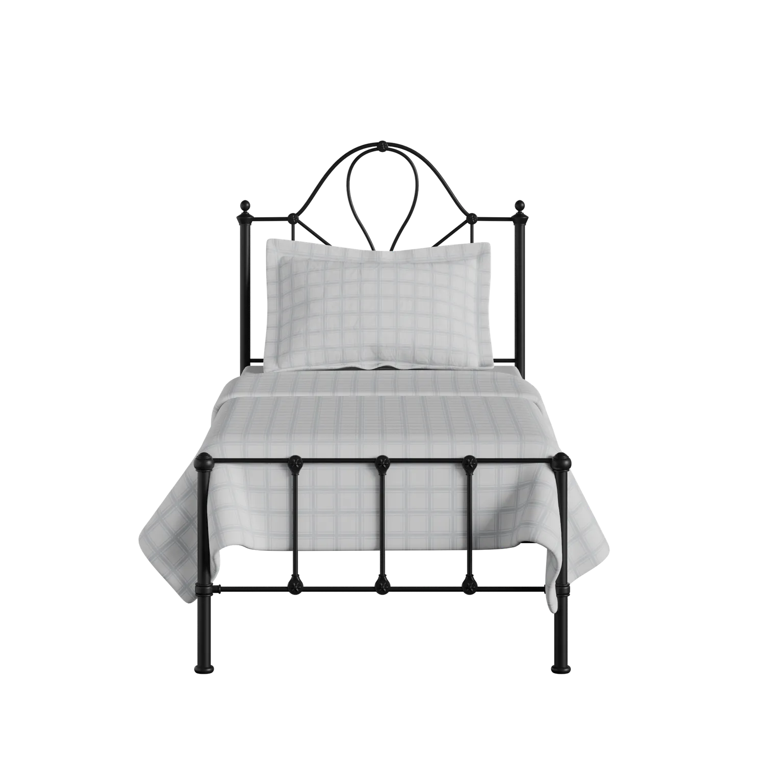 Athena iron/metal single bed in black