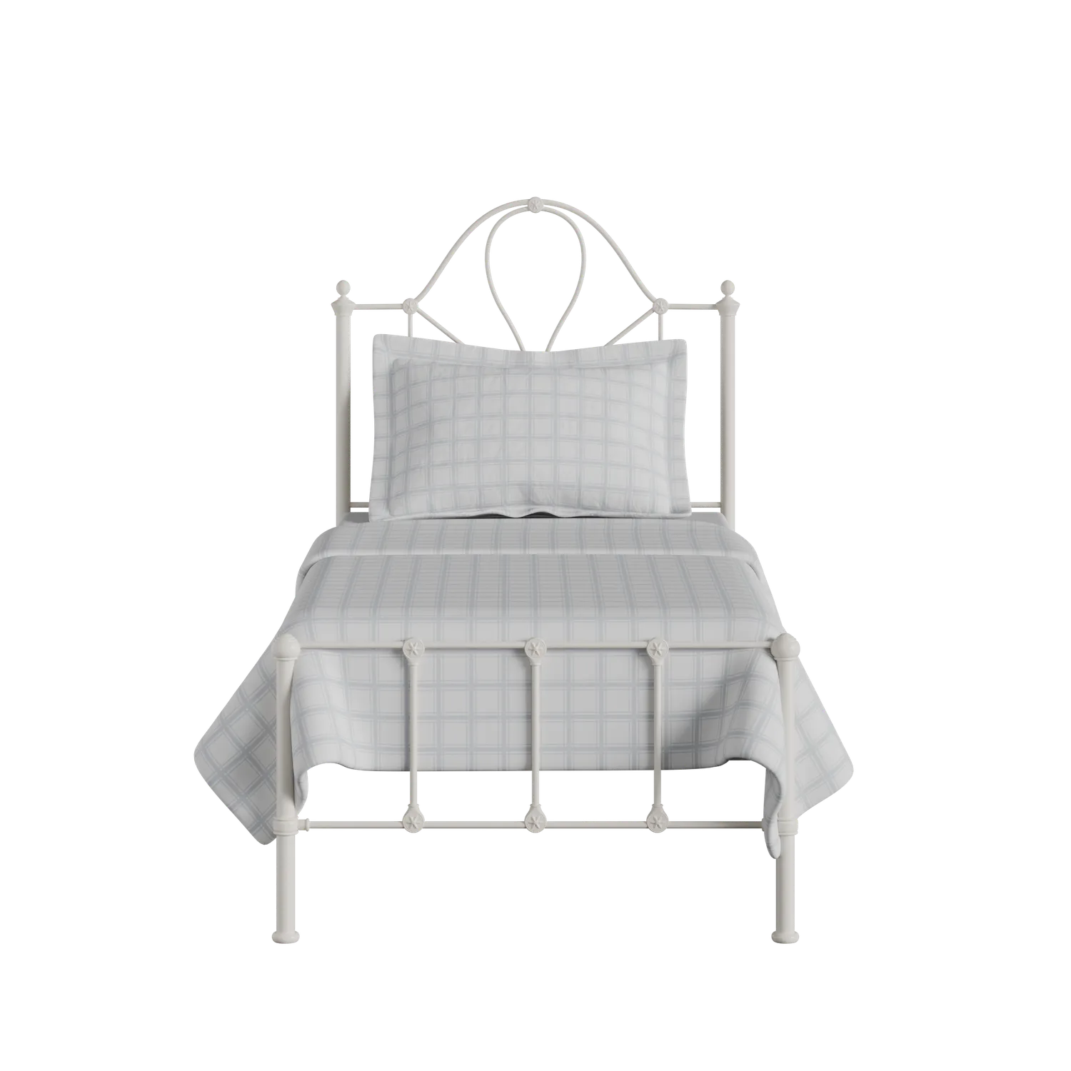 Athena iron/metal single bed in ivory