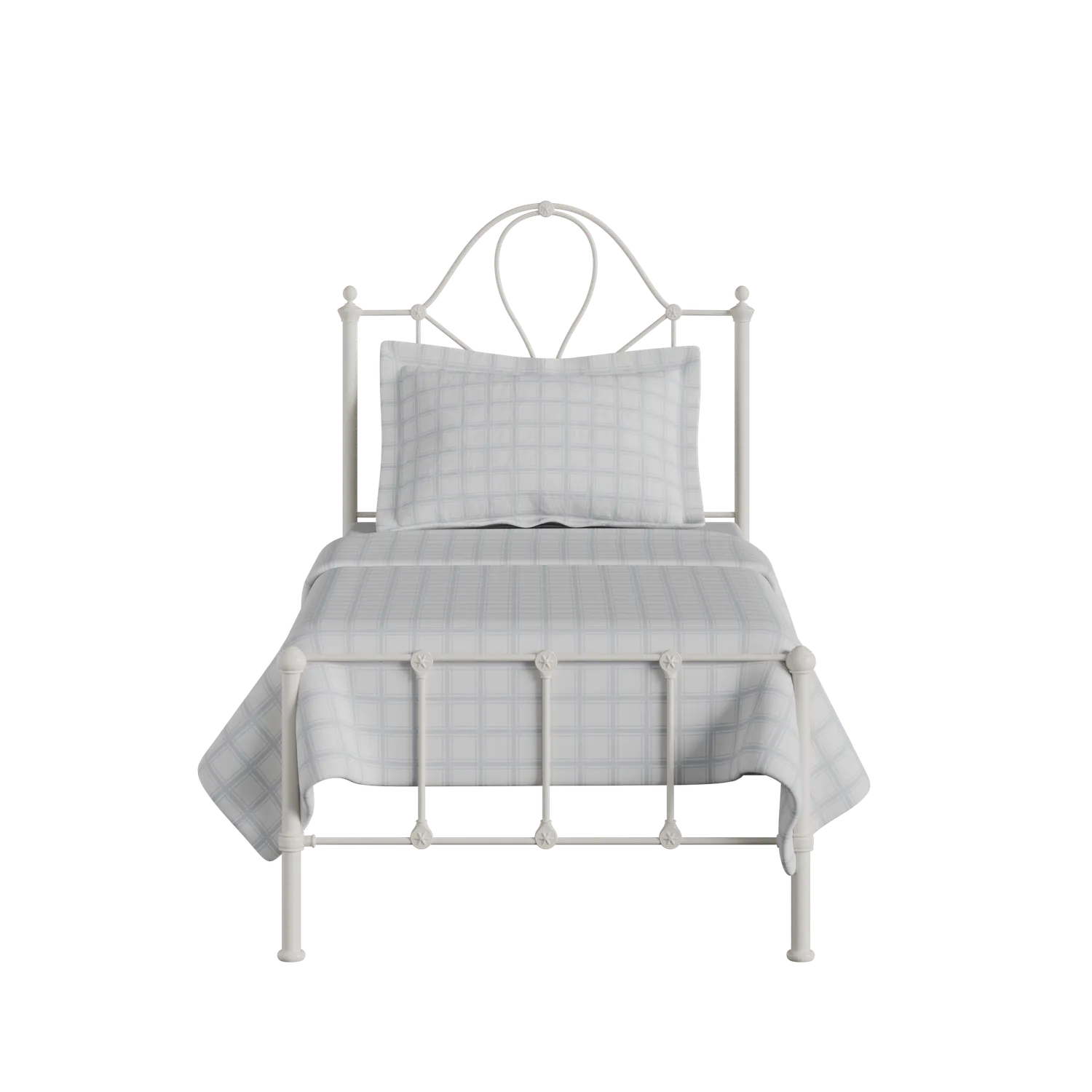 Athena cama individual de metal en crema