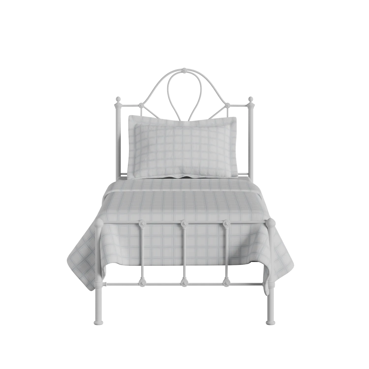 Athena iron/metal single bed in white