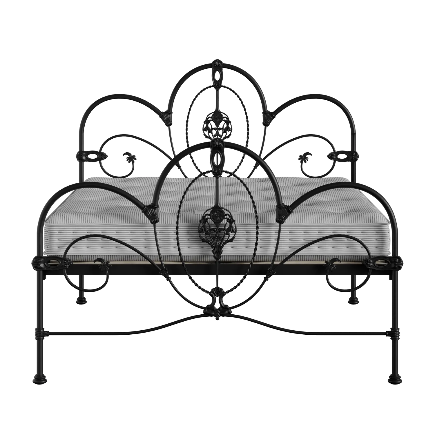 Ballina iron/metal bed in black with Juno mattress