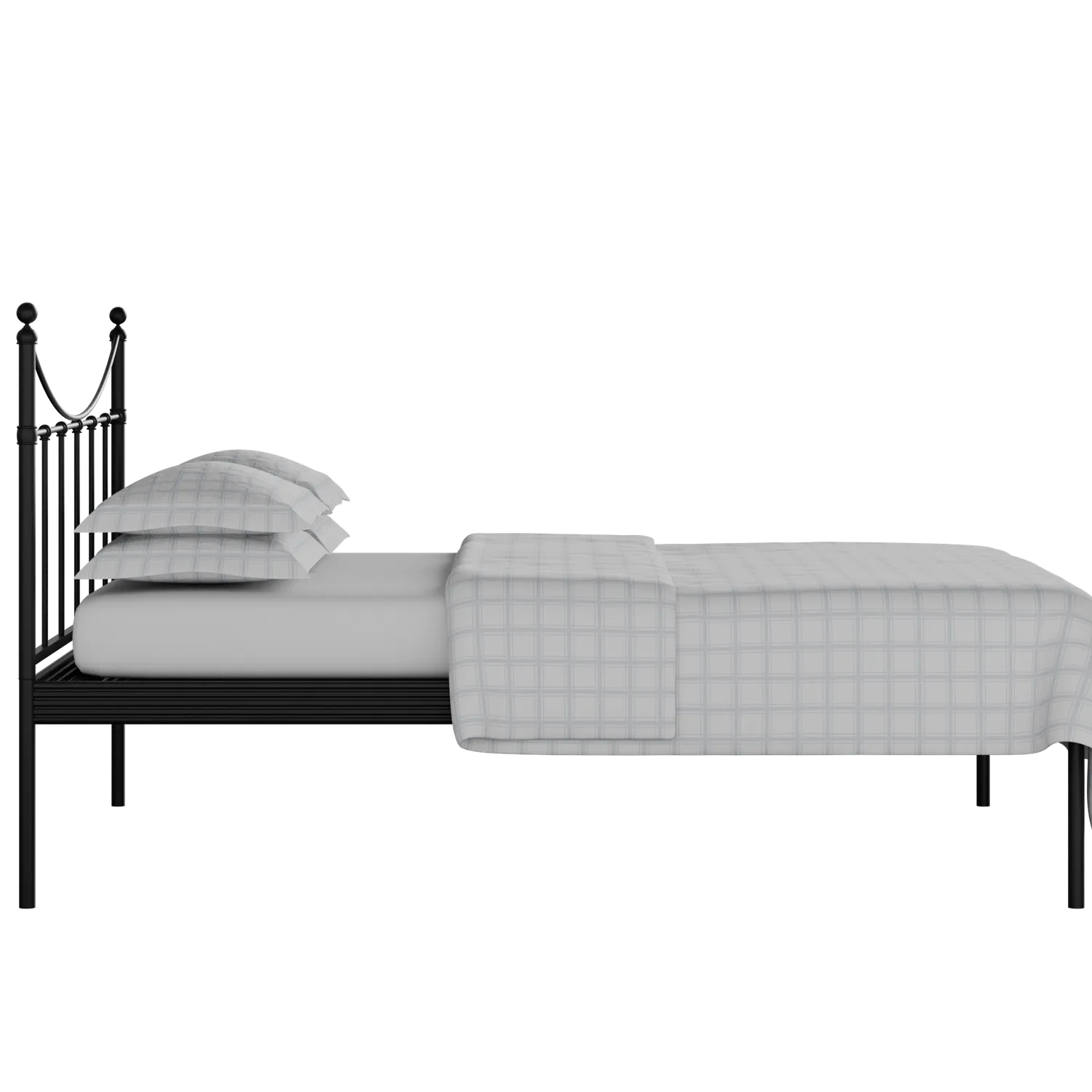 Camden iron/metal bed in black with Juno mattress