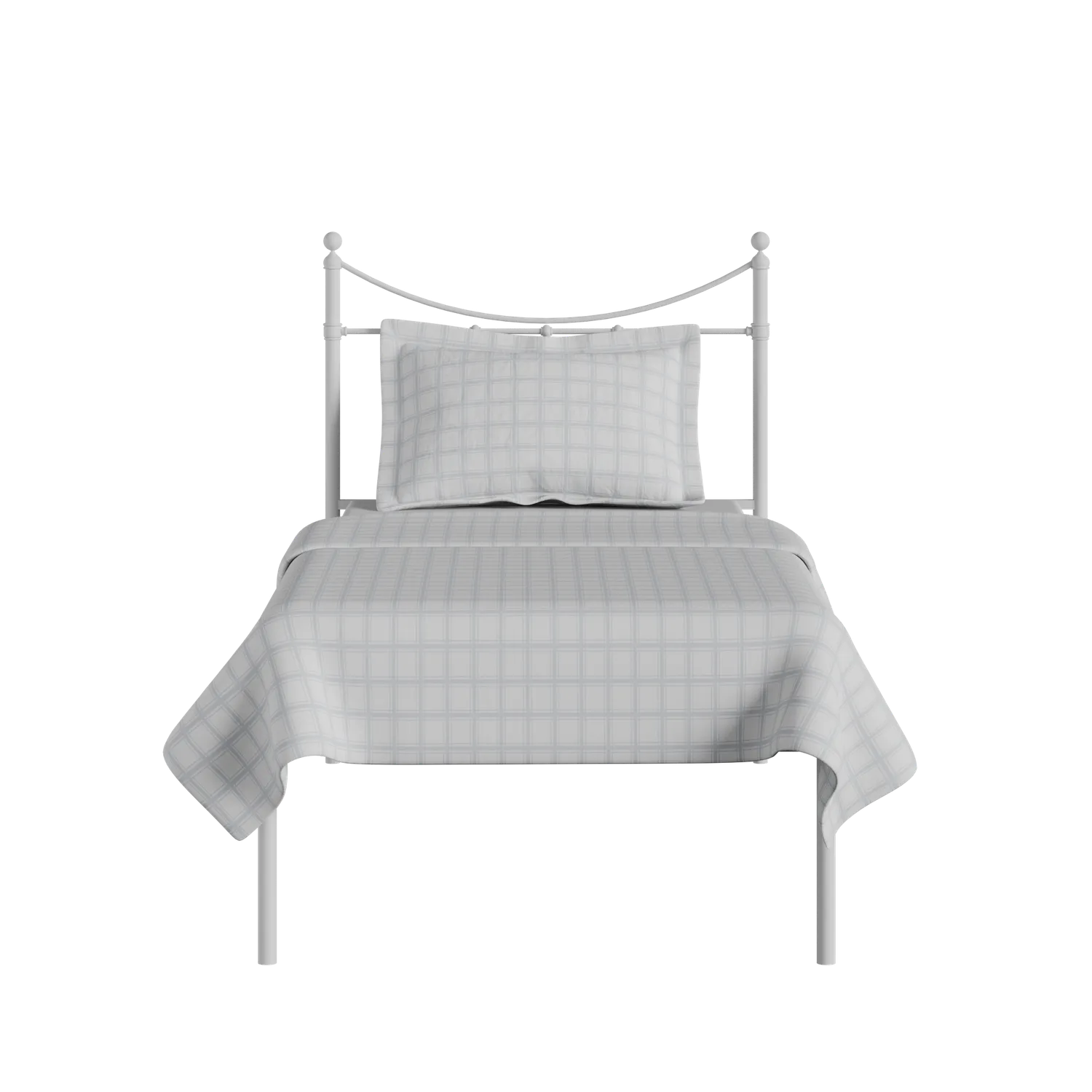 Camden cama individual de metal en blanco