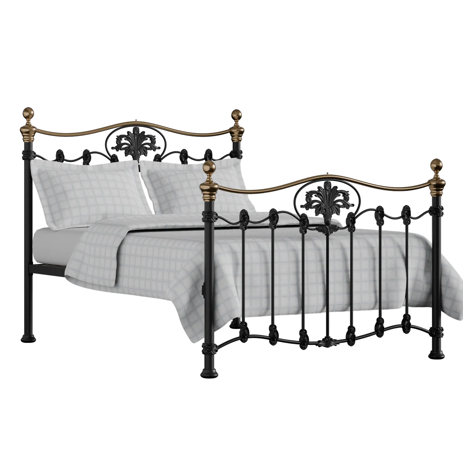 Camolin iron/metal bed in black with Juno mattress