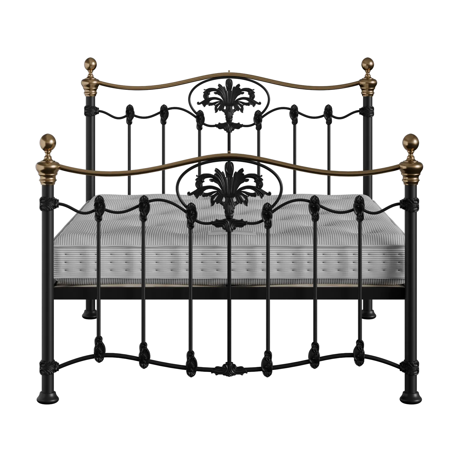 Camolin iron/metal bed in black with Juno mattress