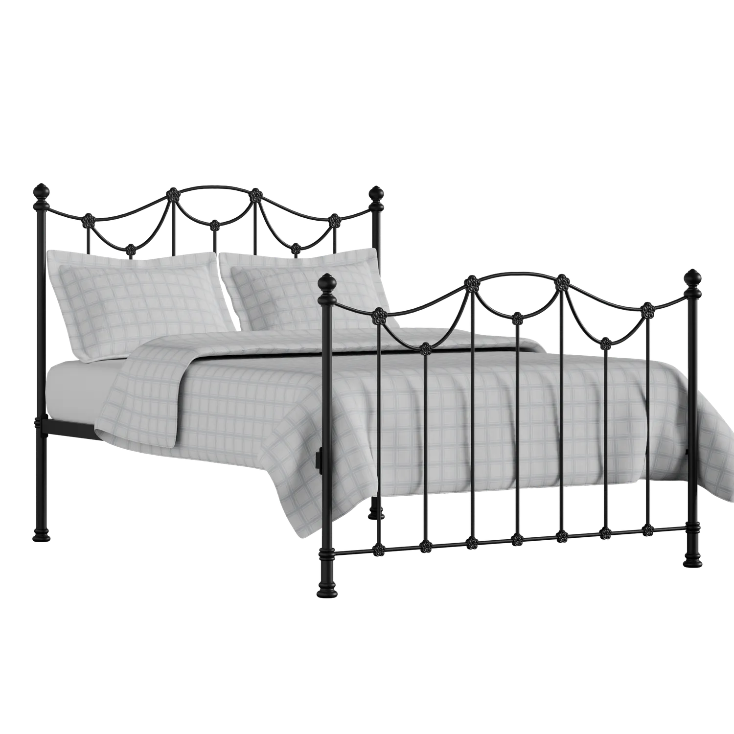 Carie cama de metal en negro con colchón