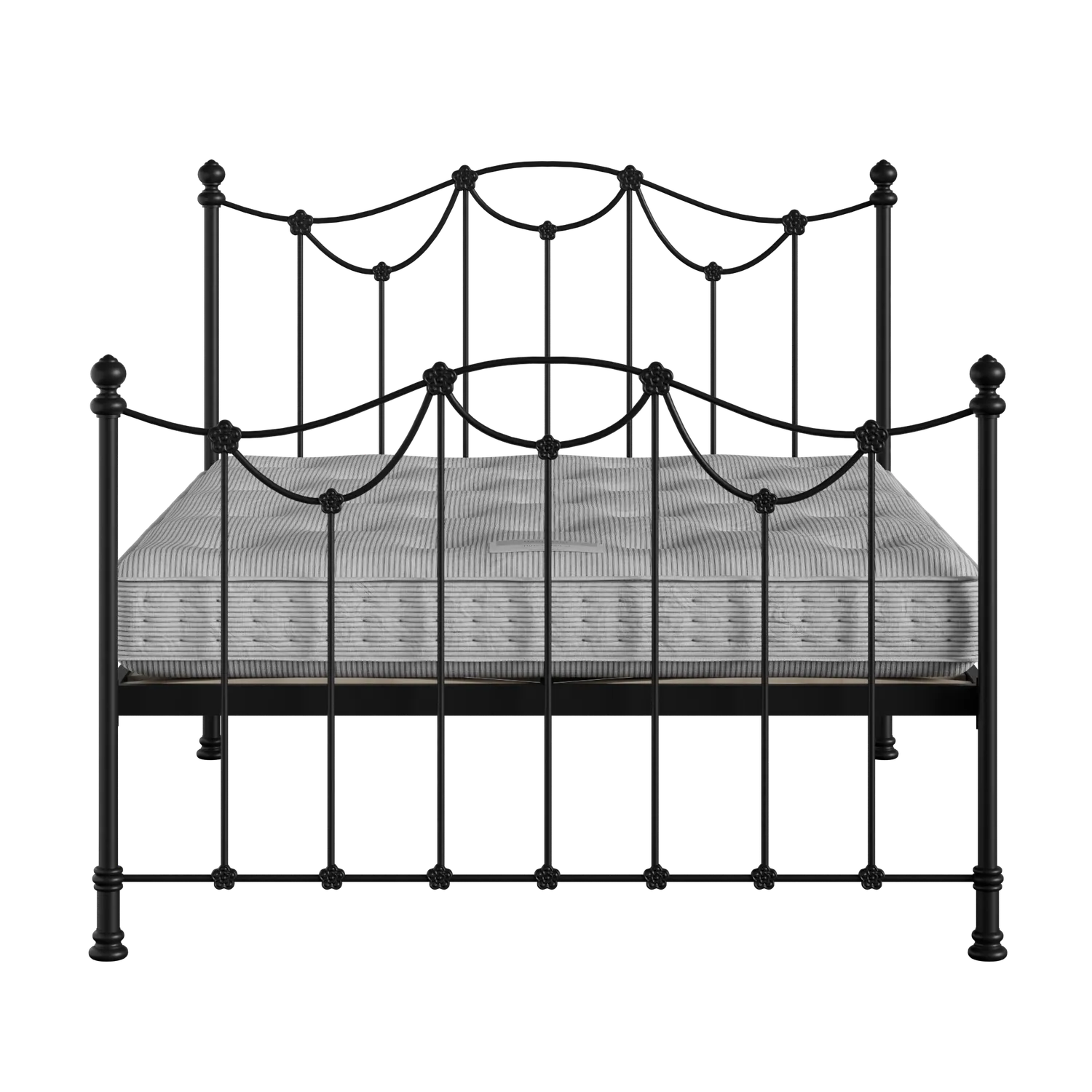 Carie iron/metal bed in black with Juno mattress