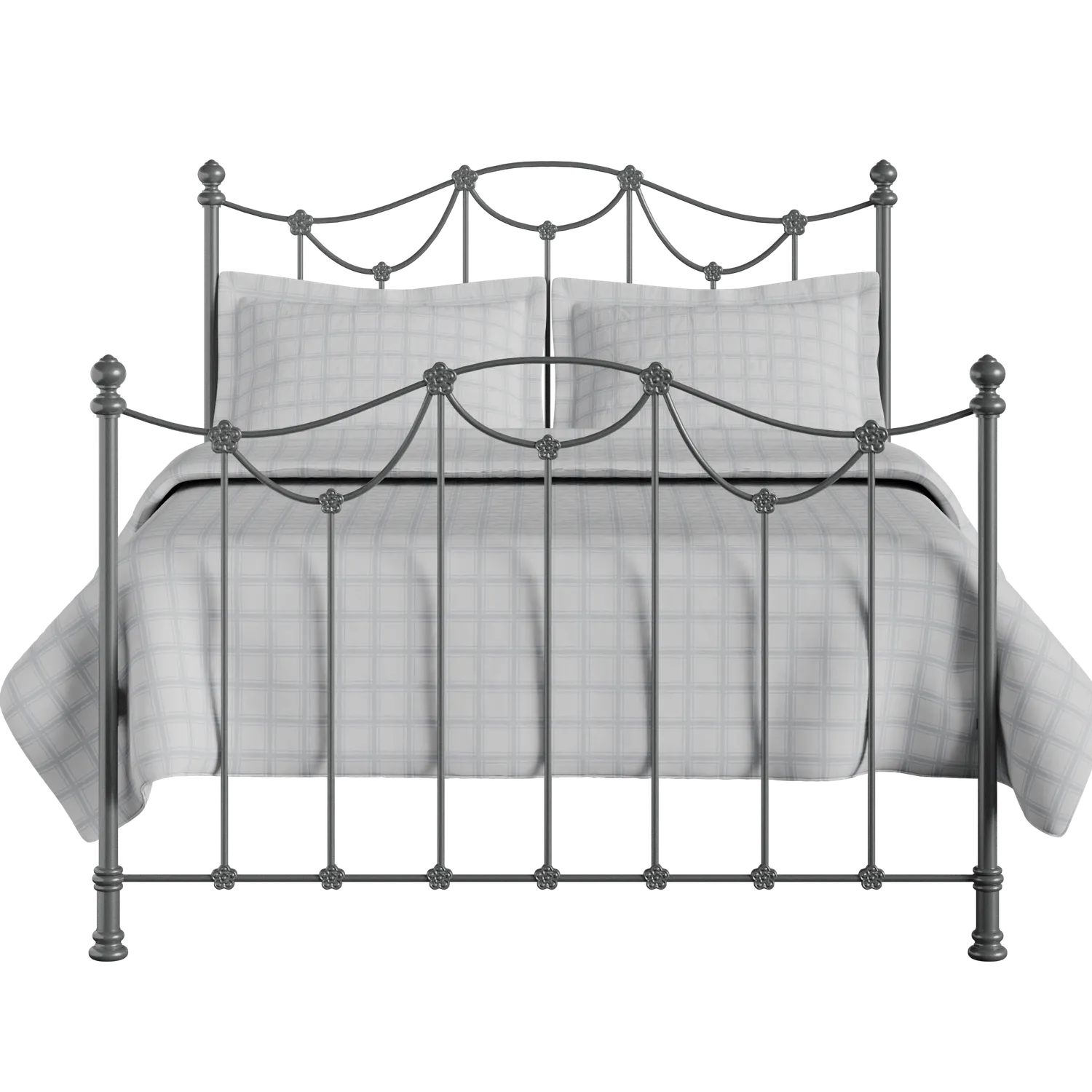 Carie iron/metal bed in pewter