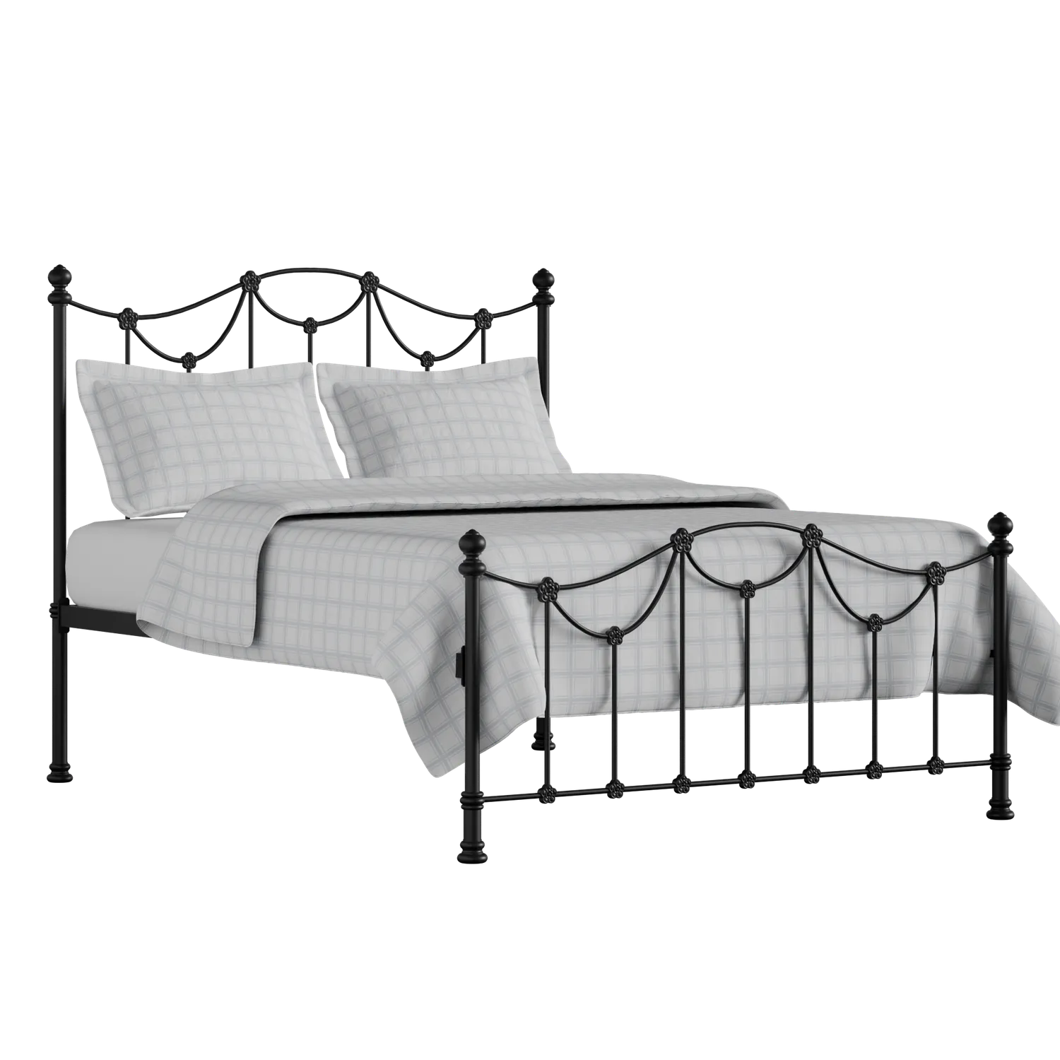 Carie Low Footend cama de metal en negro con colchón