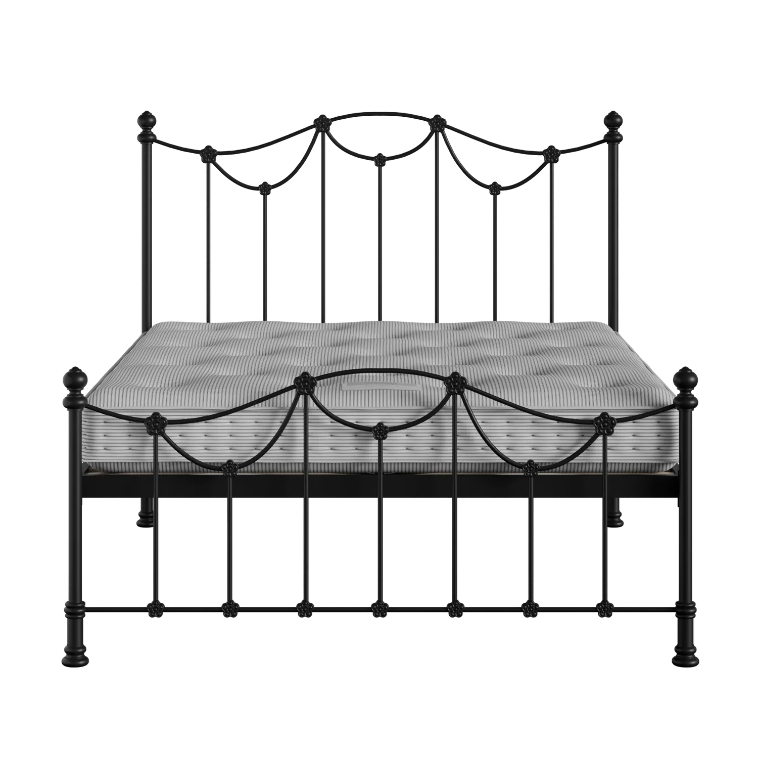 Carie Low Footend metallbett in schwarz mit Juno matratze