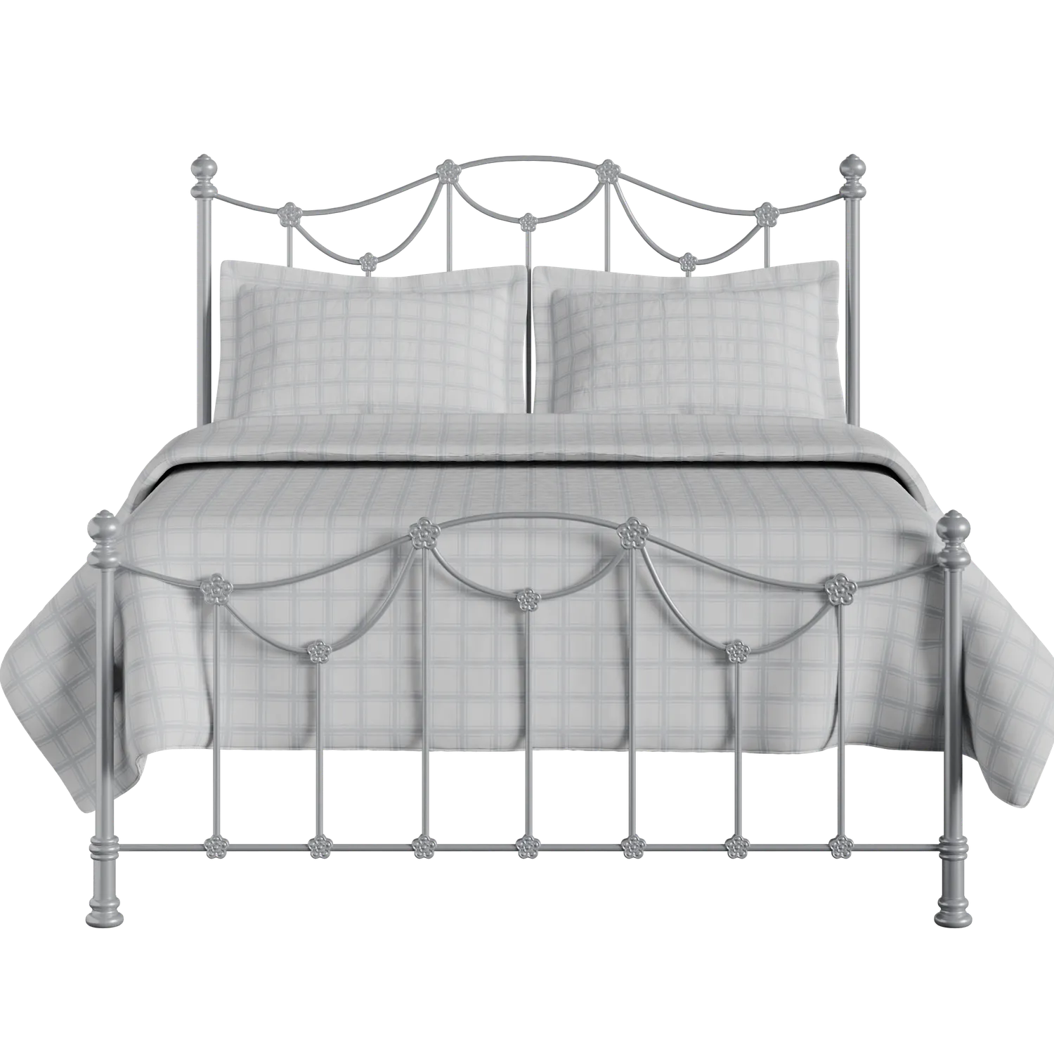 Carie Low Footend iron/metal bed in silver