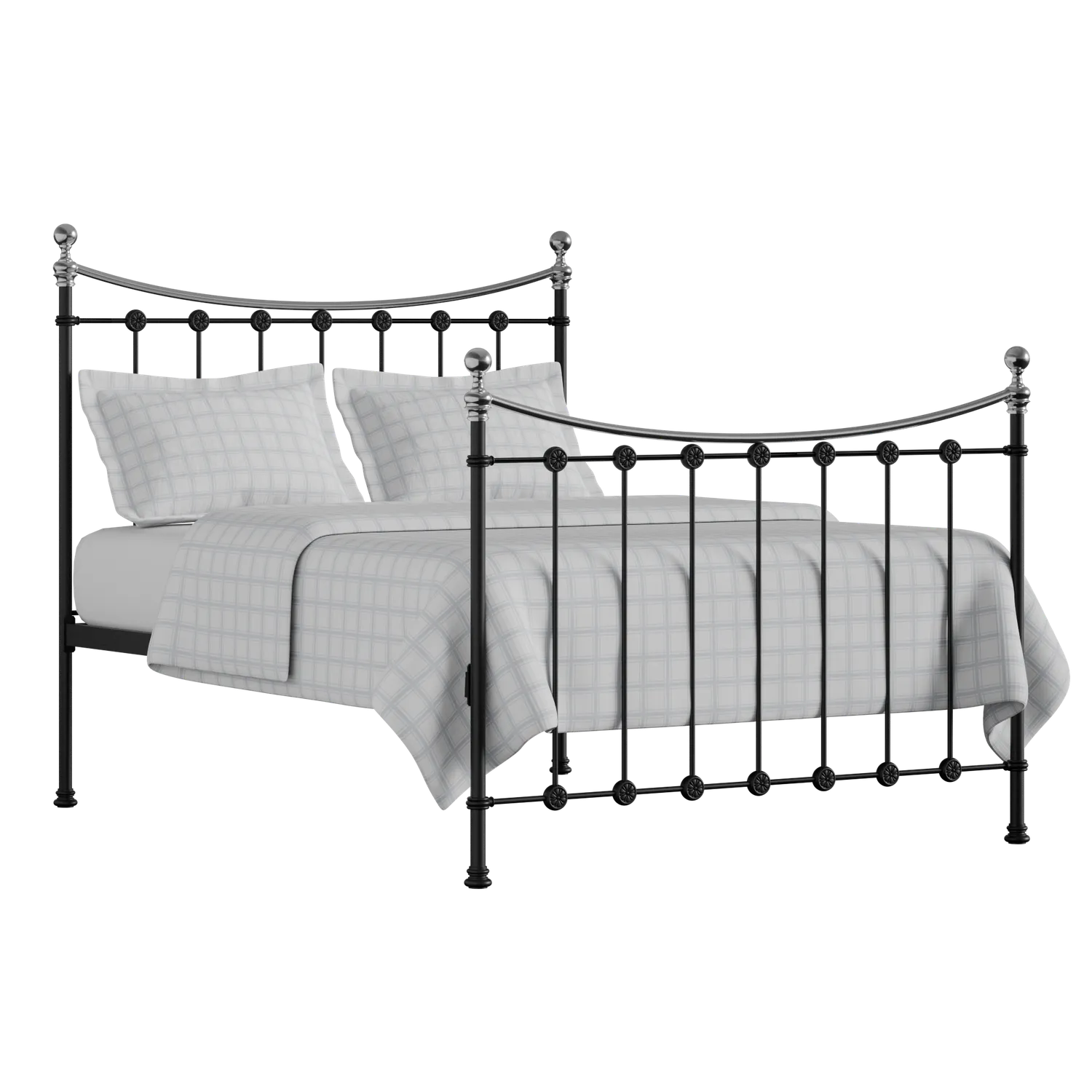 Carrick Chromo ijzeren bed in zwart met matras