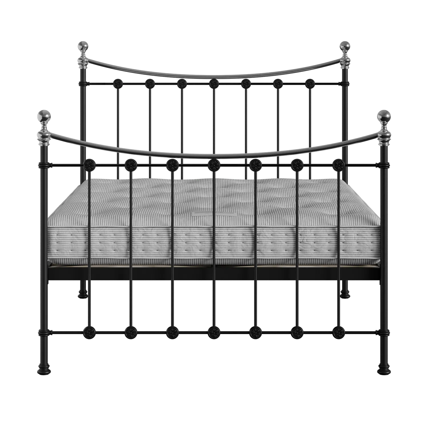 Carrick Chromo cama de metal en negro con colchón
