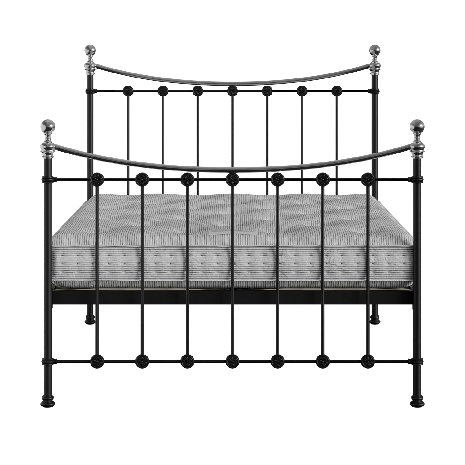 Carrick Chromo ijzeren bed in zwart met matras