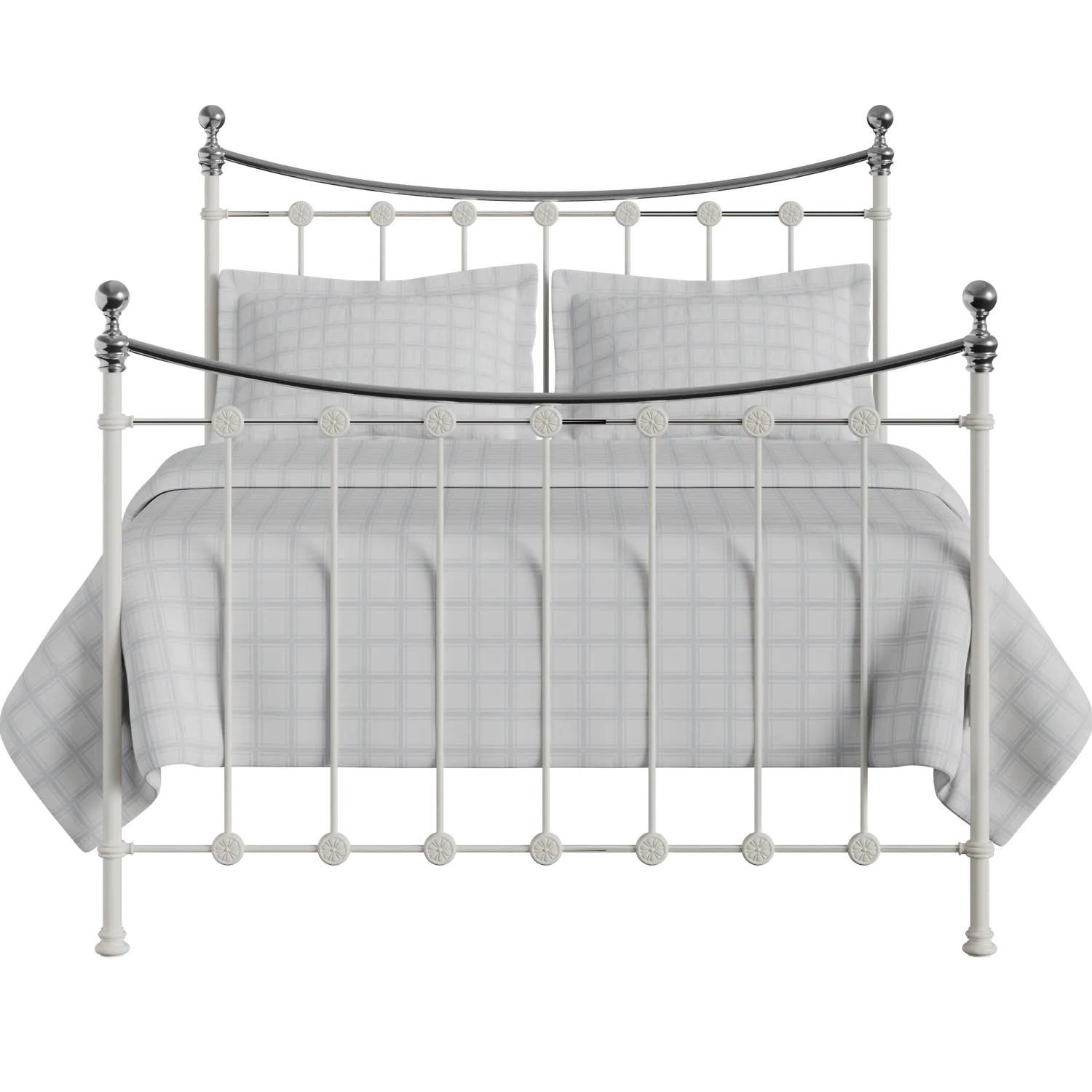 Carrick Chromo cama de metal en crema