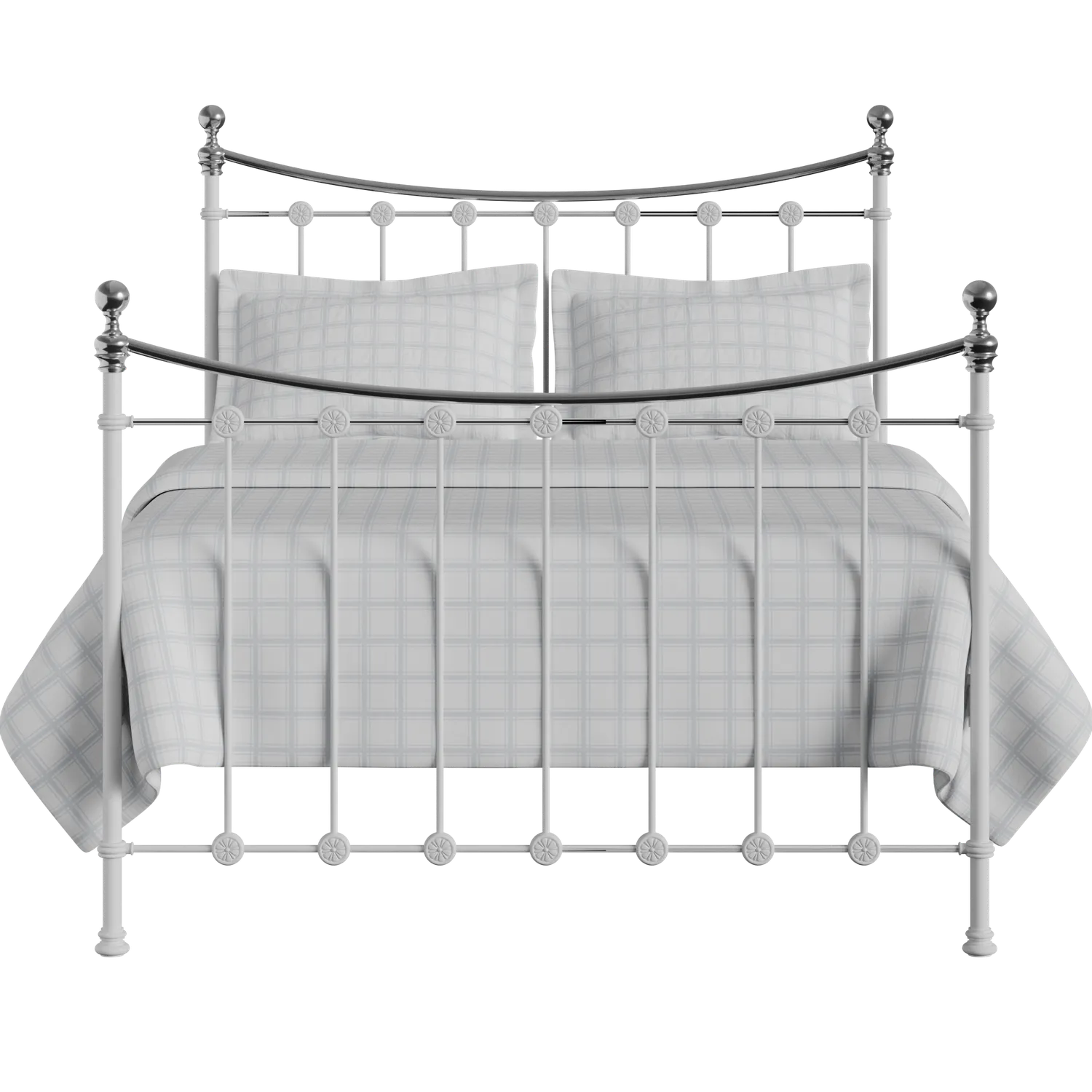 Carrick Chromo cama de metal en blanco