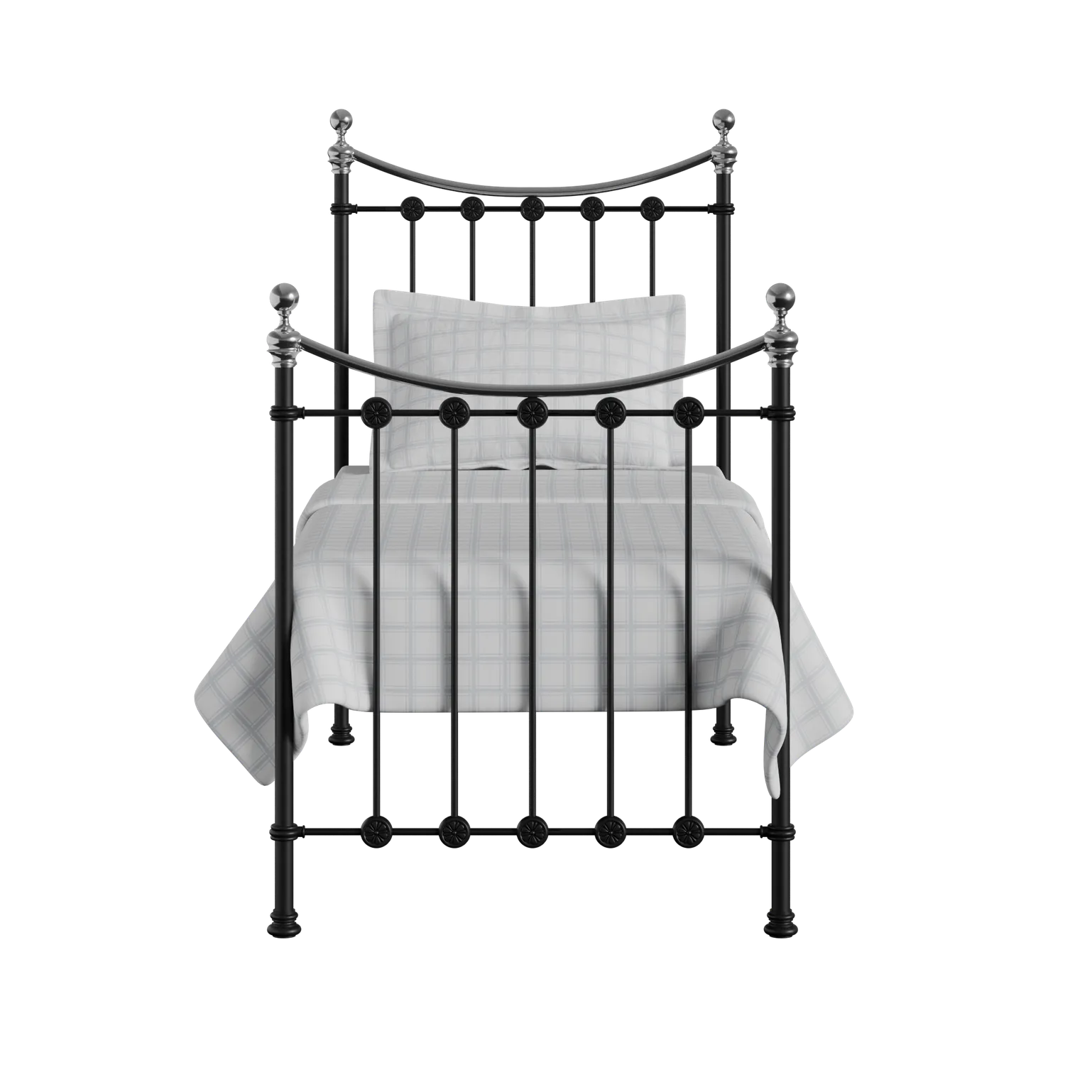Carrick Chromo iron/metal single bed in black