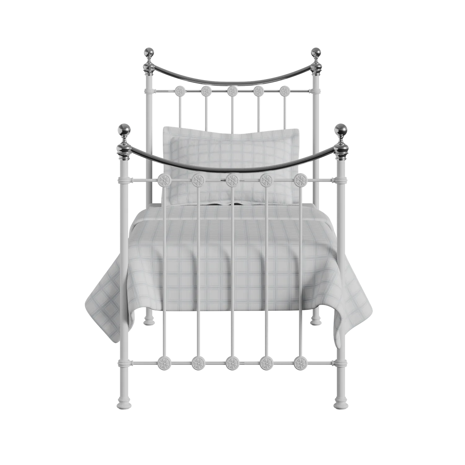 Carrick Chromo letto singolo in ferro bianco