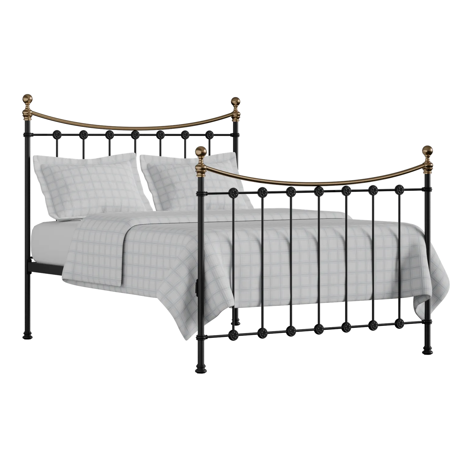 Carrick ijzeren bed in zwart met matras