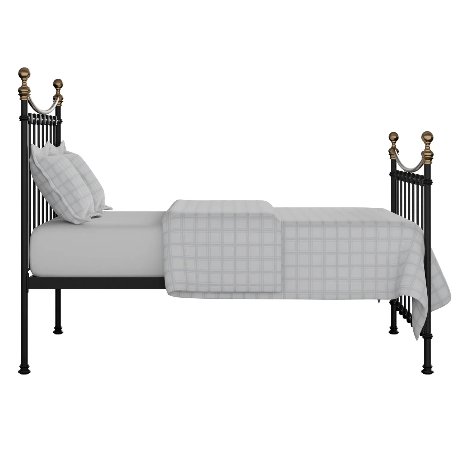 Carrick iron/metal bed in black with Juno mattress