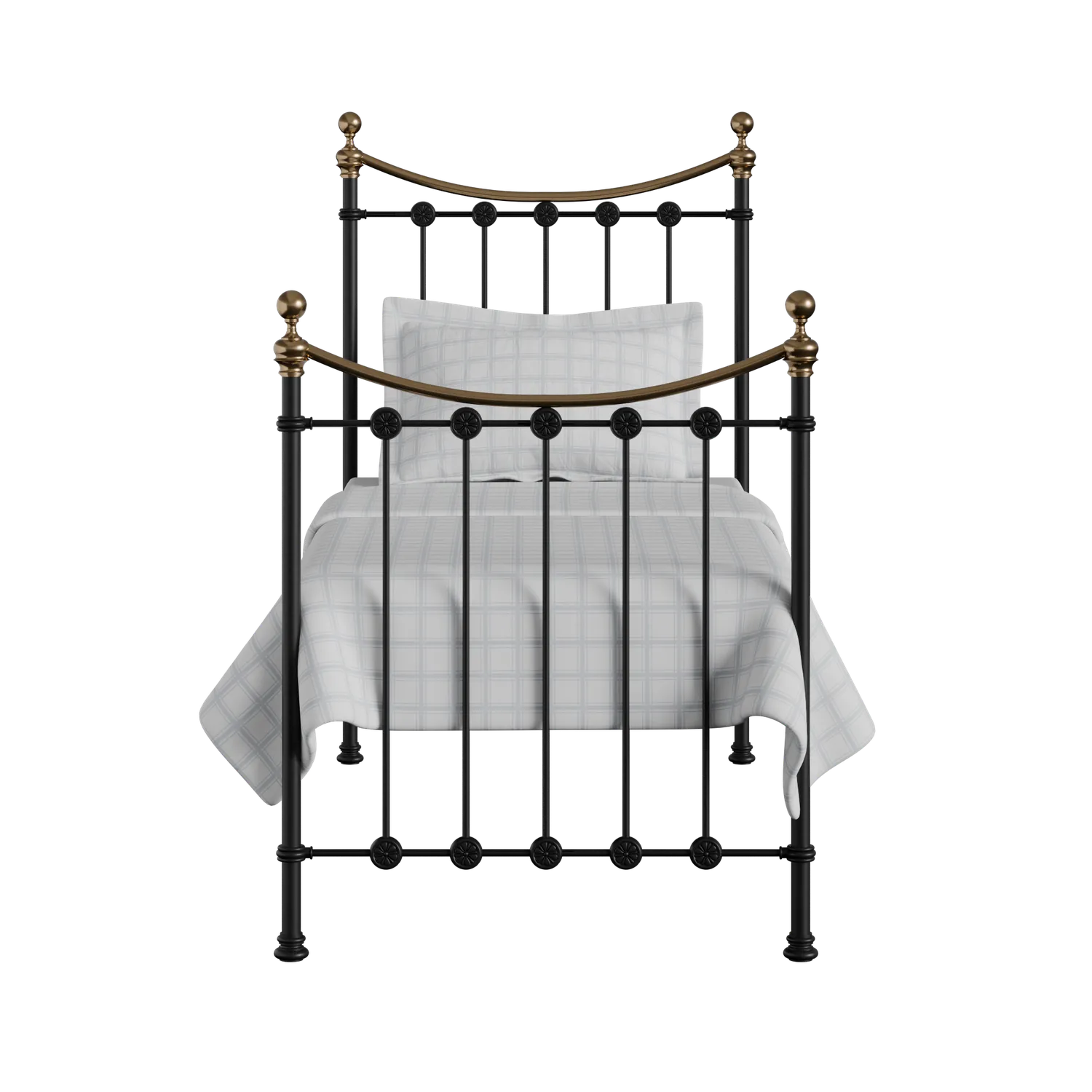 Carrick cama individual de metal en negro