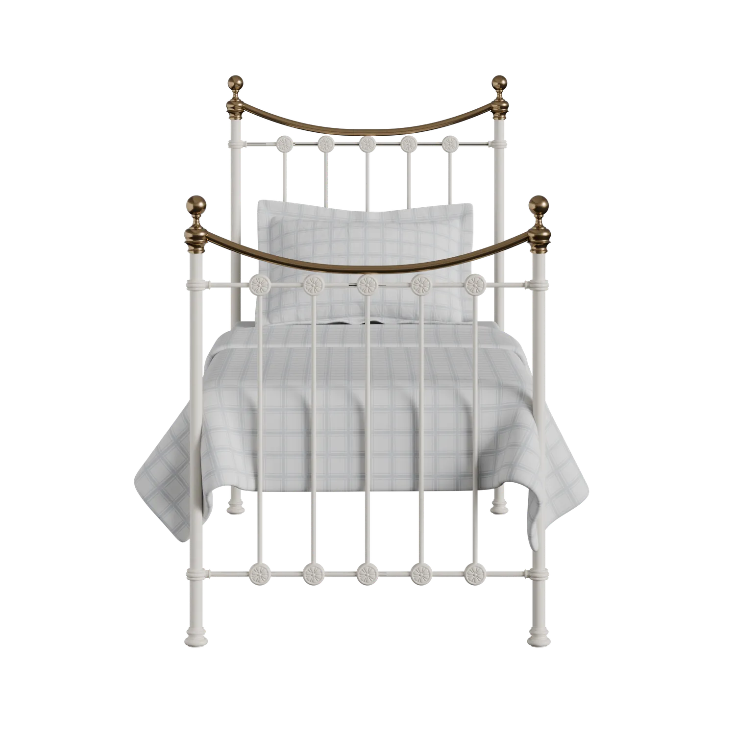 Carrick iron/metal single bed in ivory